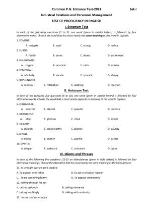 Odisha CPET 2021 IRPM Question Paper