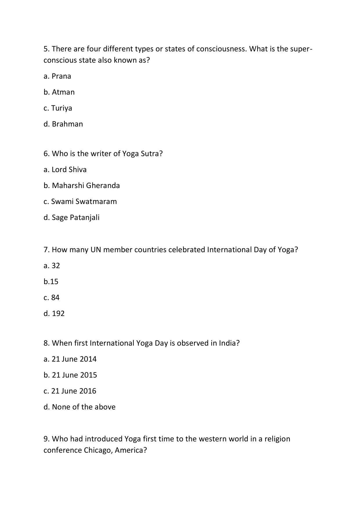 Odisha CPET 2021 YOGA & NATUROPATHY Question Paper - Page 2