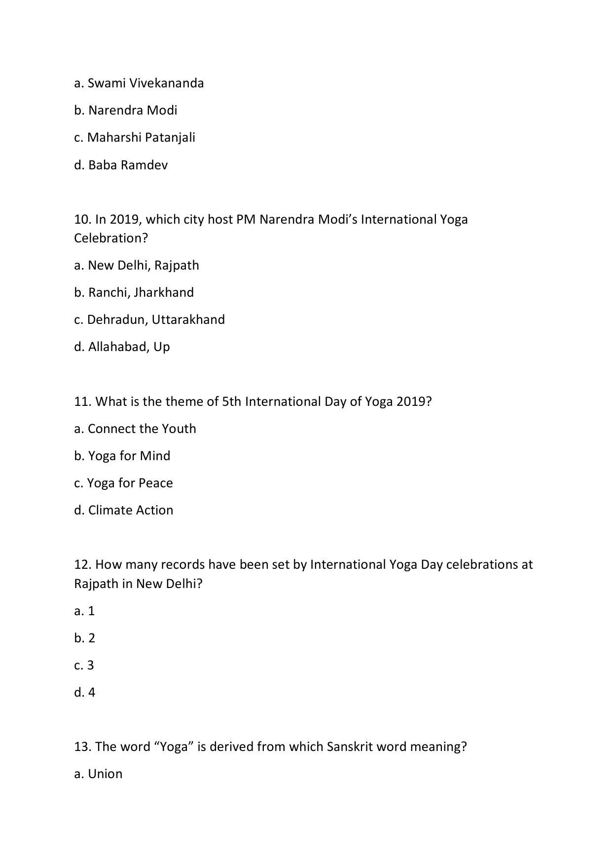 Odisha CPET 2021 YOGA & NATUROPATHY Question Paper - Page 3