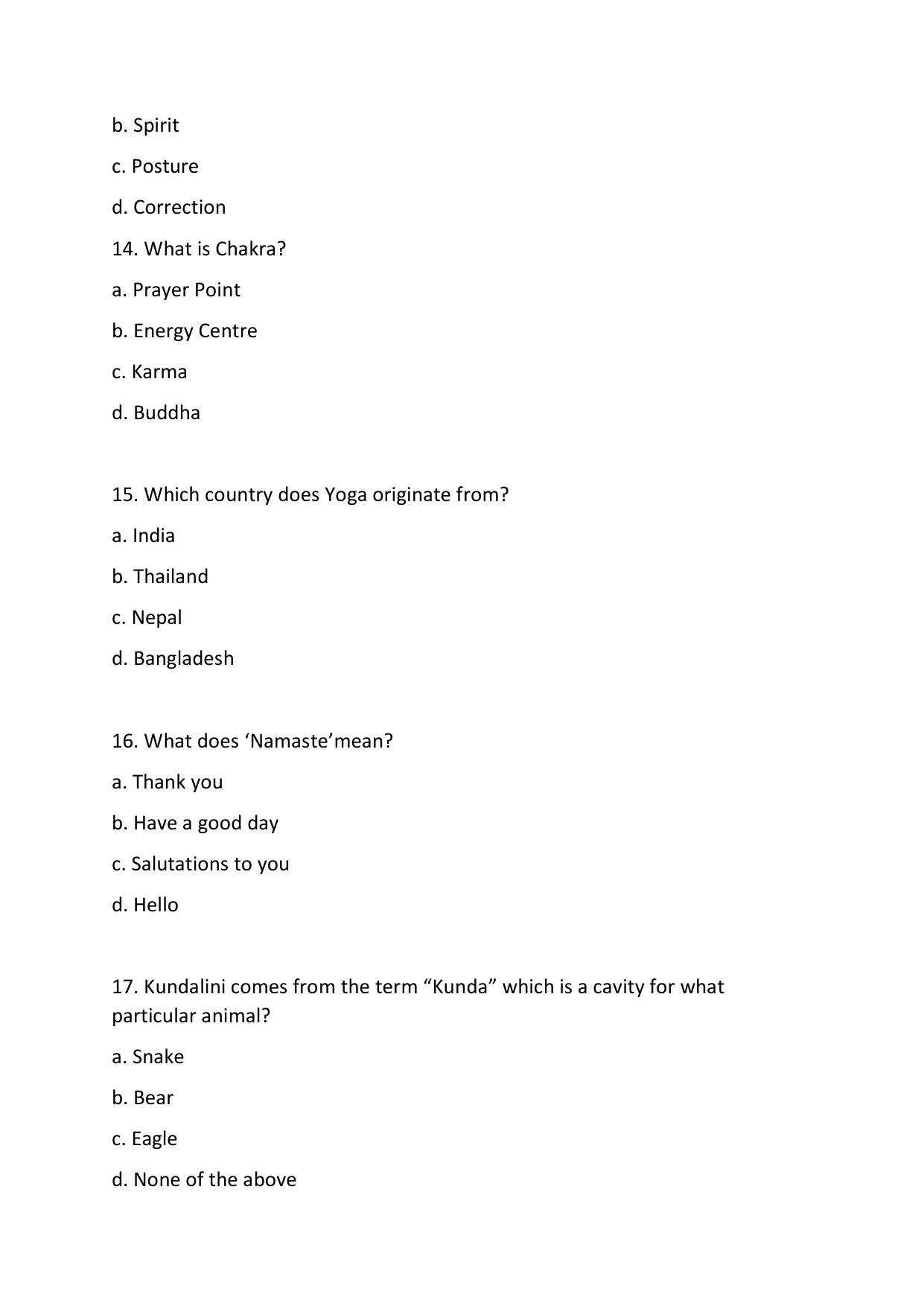 Odisha CPET 2021 YOGA & NATUROPATHY Question Paper - Page 4