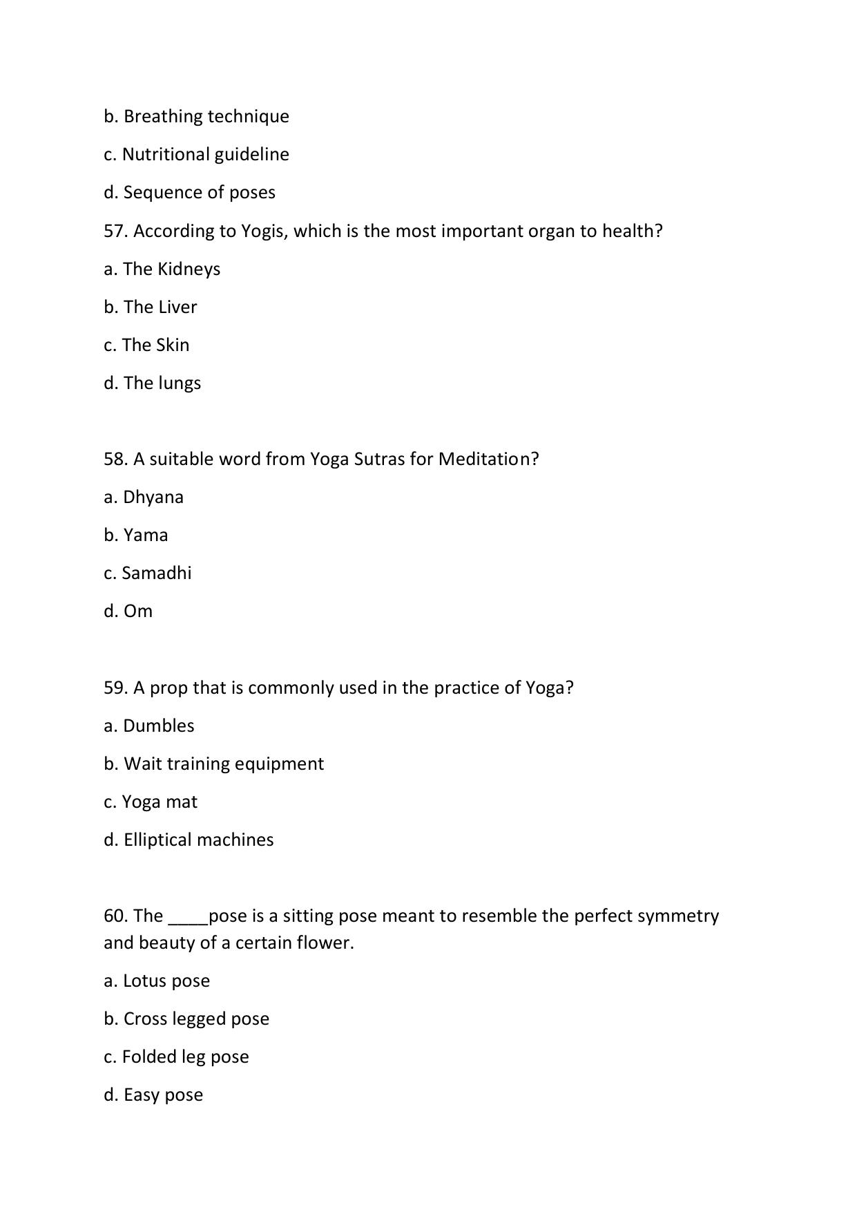 Odisha CPET 2021 YOGA & NATUROPATHY Question Paper - Page 14