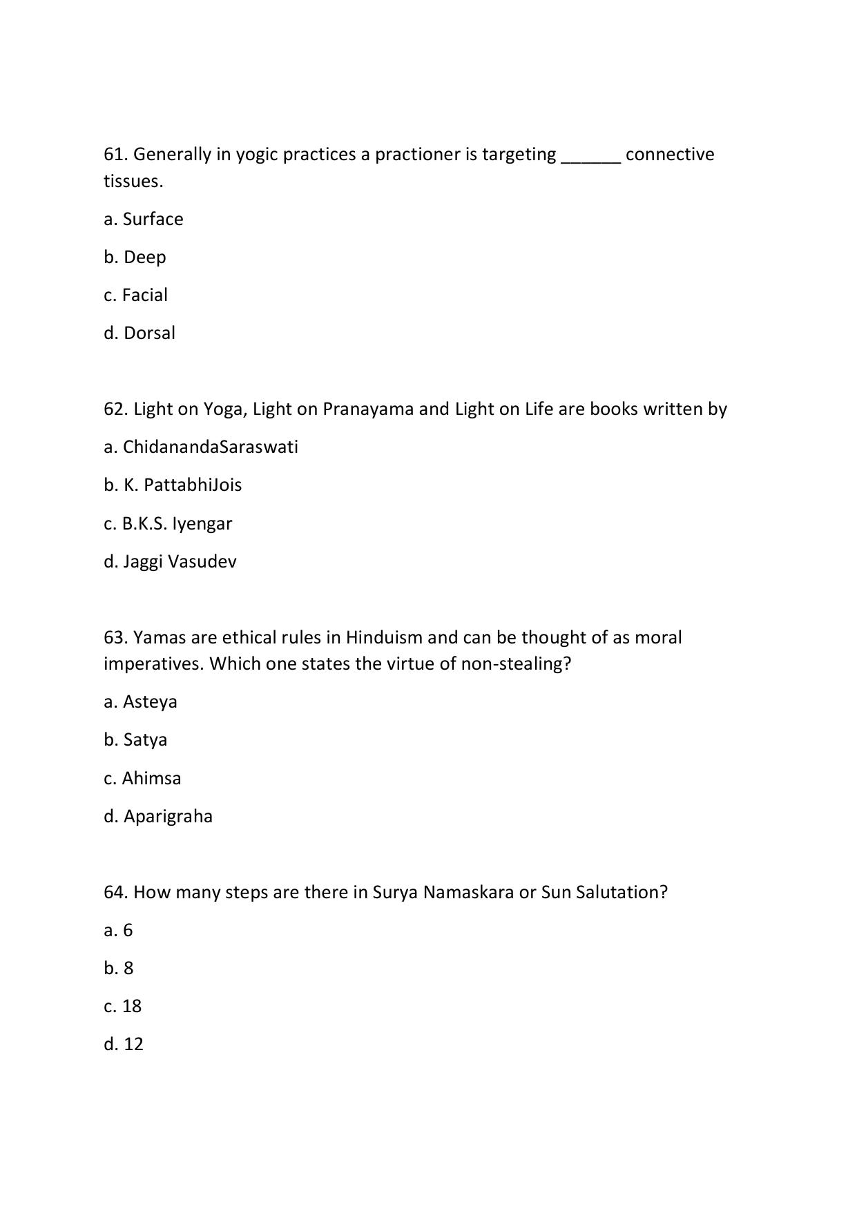 Odisha CPET 2021 YOGA & NATUROPATHY Question Paper - Page 15