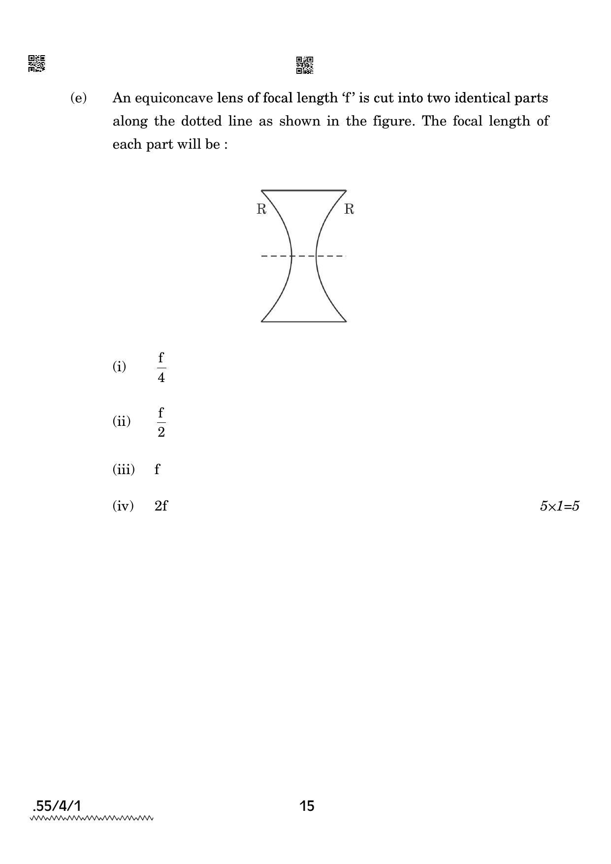 CBSE Class 12 55-4-1 Physics 2022 Question Paper - Page 15