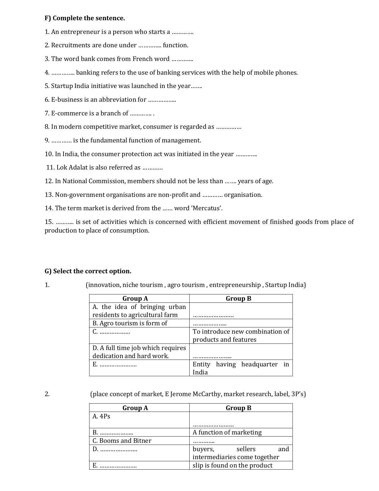 Maharashtra Board Class 12 Organisation of Commerce and Management	Sample Papers - Page 6