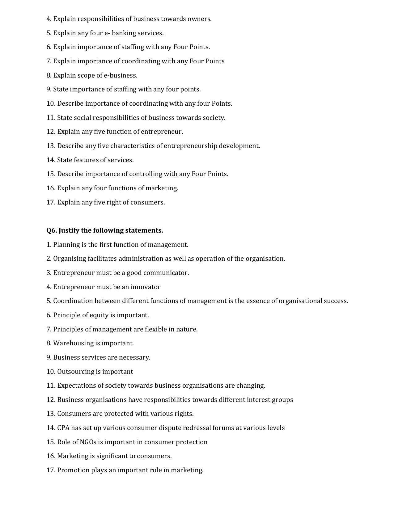Maharashtra Board Class 12 Organisation of Commerce and Management	Sample Papers - Page 11