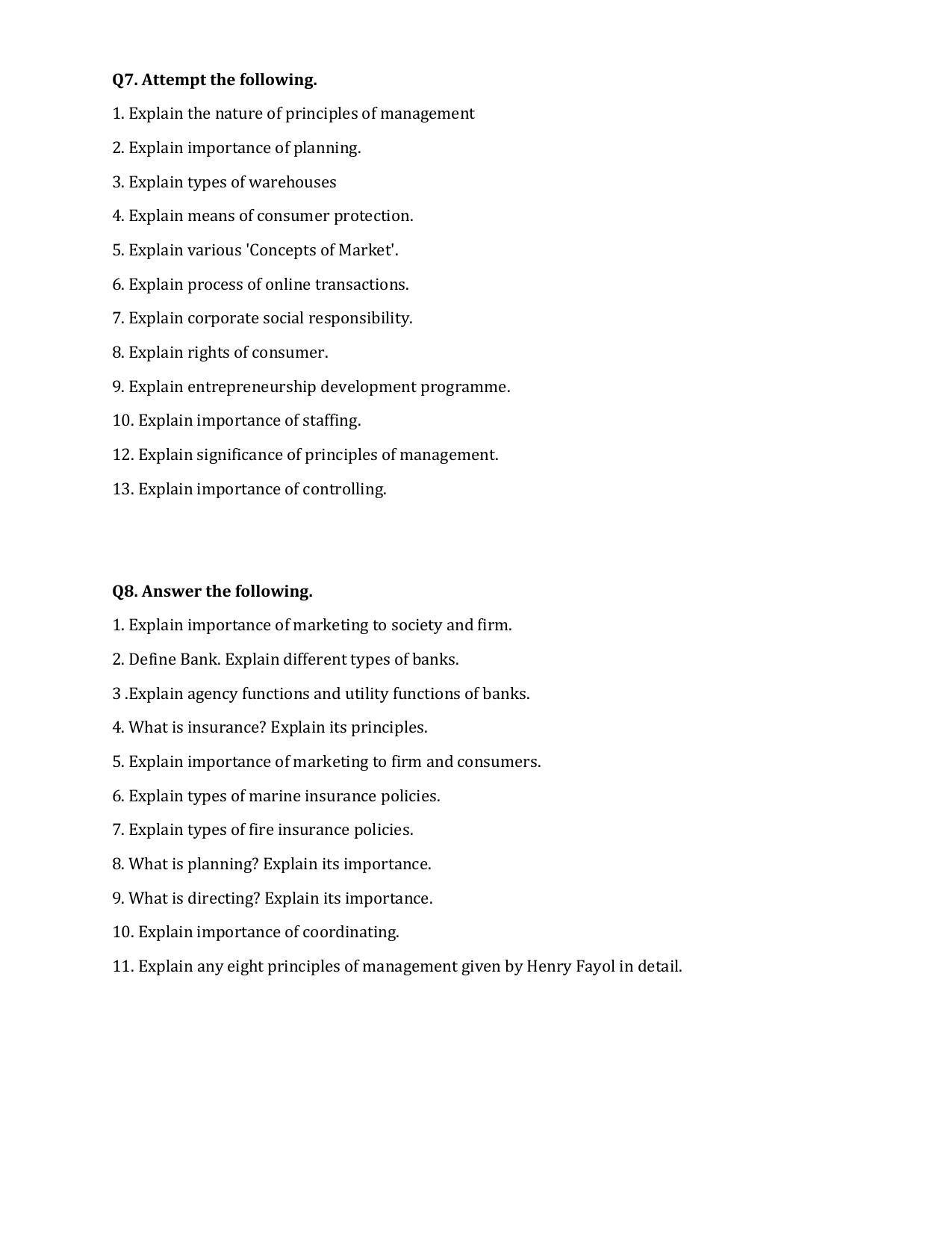 Maharashtra Board Class 12 Organisation of Commerce and Management	Sample Papers - Page 12