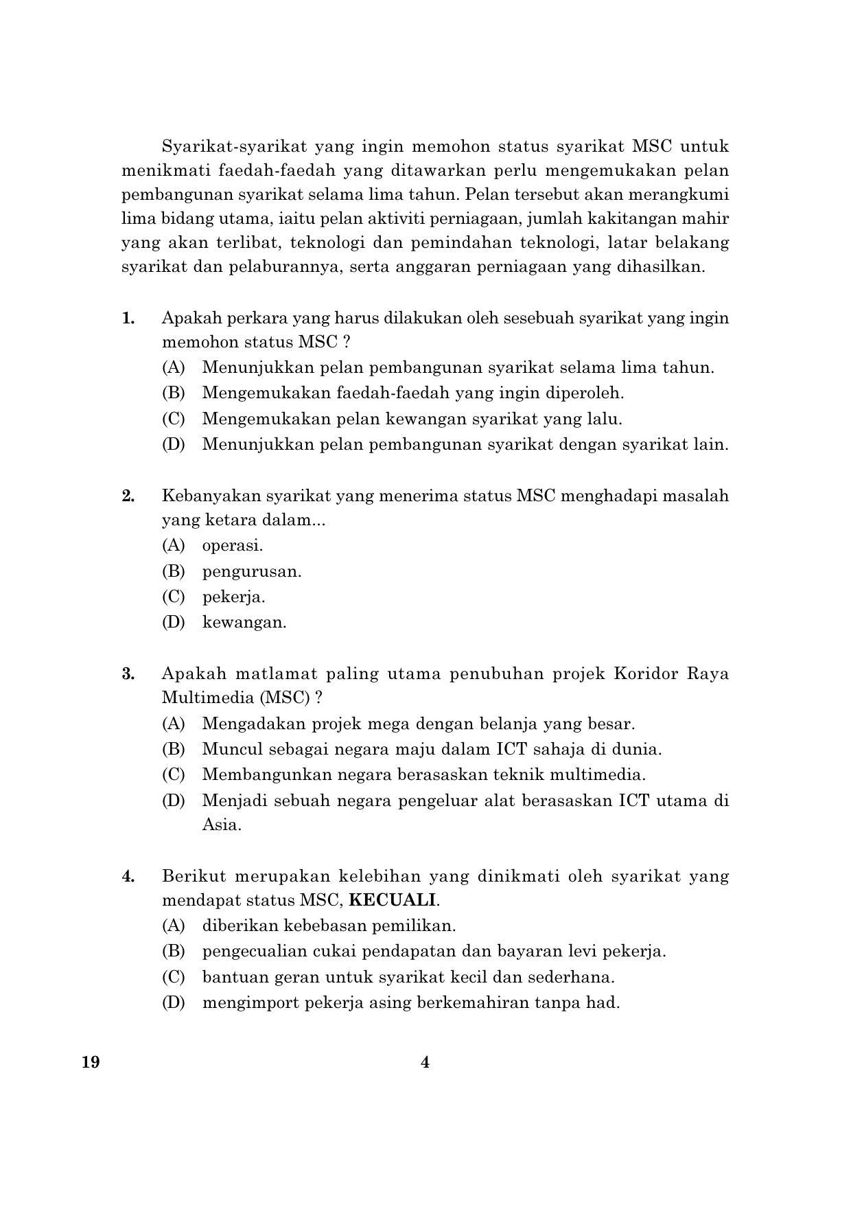 CBSE Class 10 019 Bahasamelayu English 2016 Question Paper - Page 4
