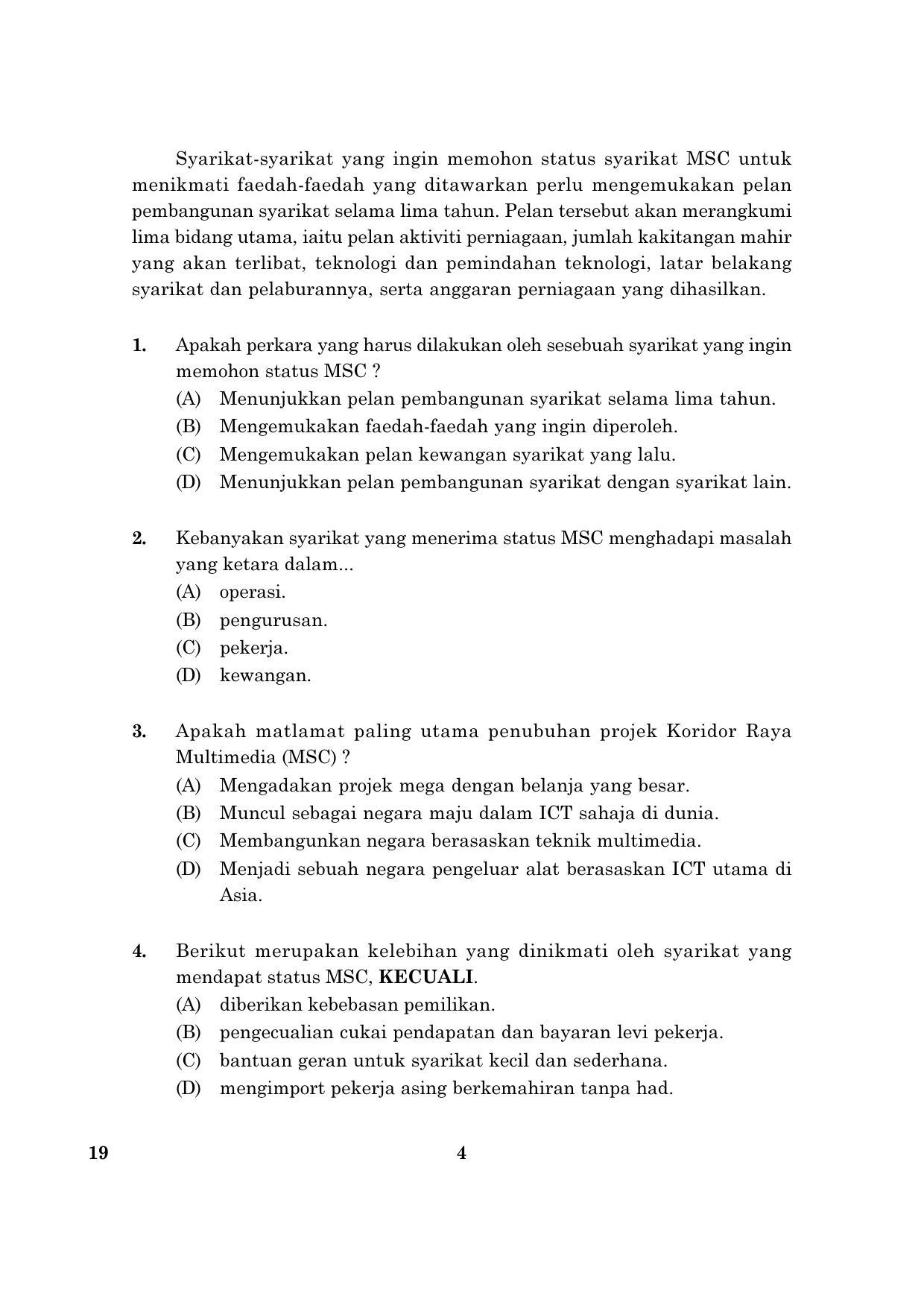 CBSE Class 10 019 Bahasamelayu English 2016 Question Paper - Page 4