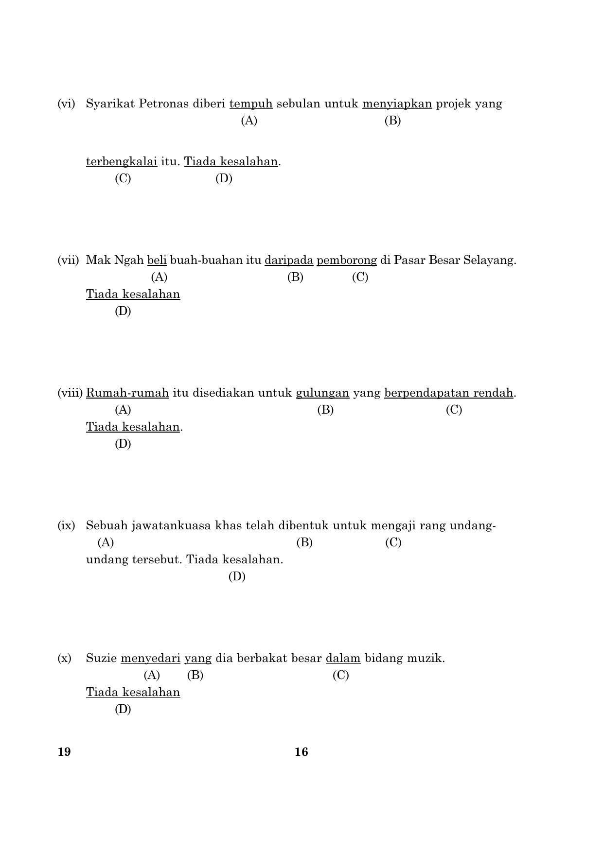 CBSE Class 10 019 Bahasamelayu English 2016 Question Paper - Page 16