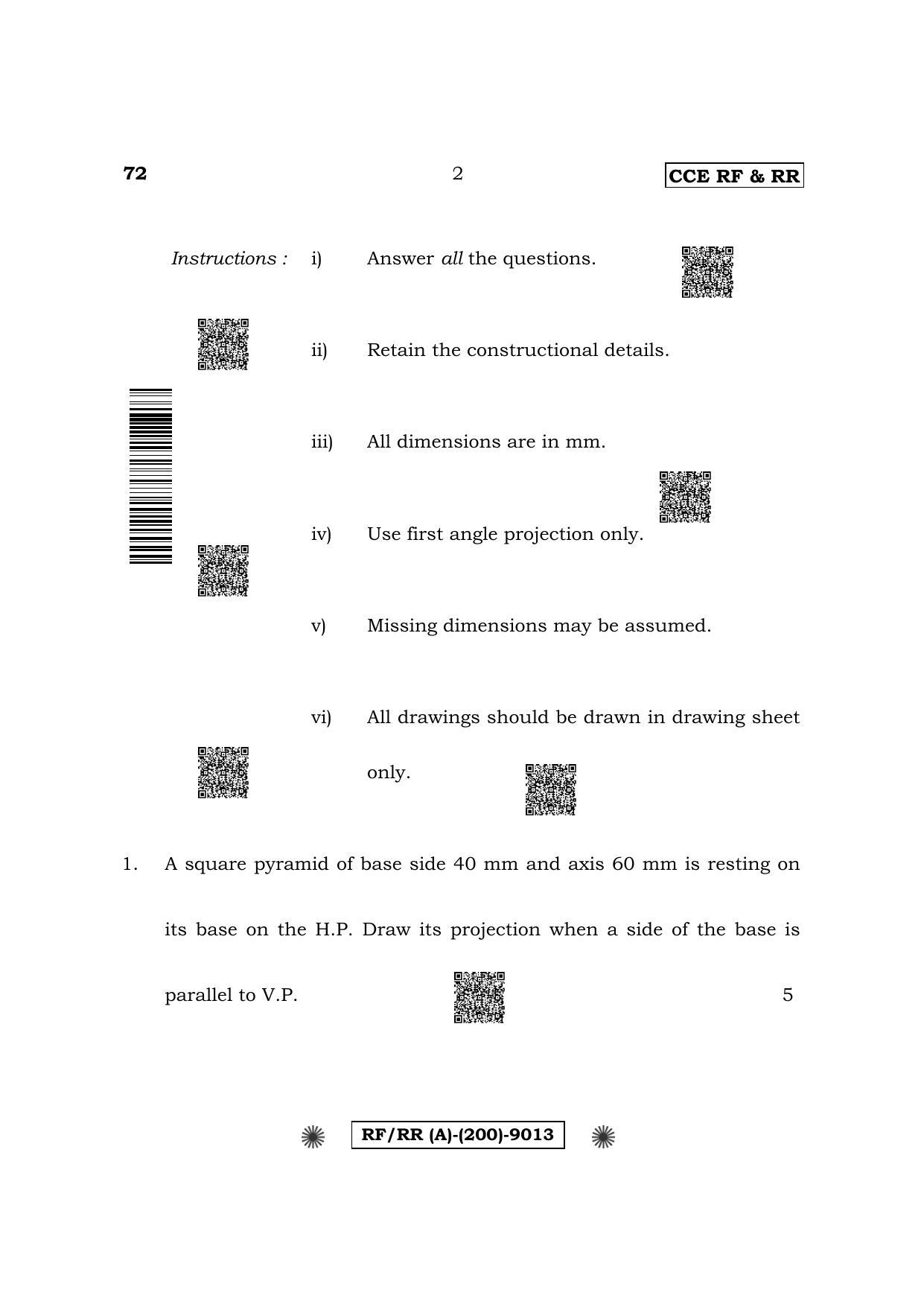 Karnataka SSLC Engineering Graphics Question Paper 2022 (A Version) - Page 2