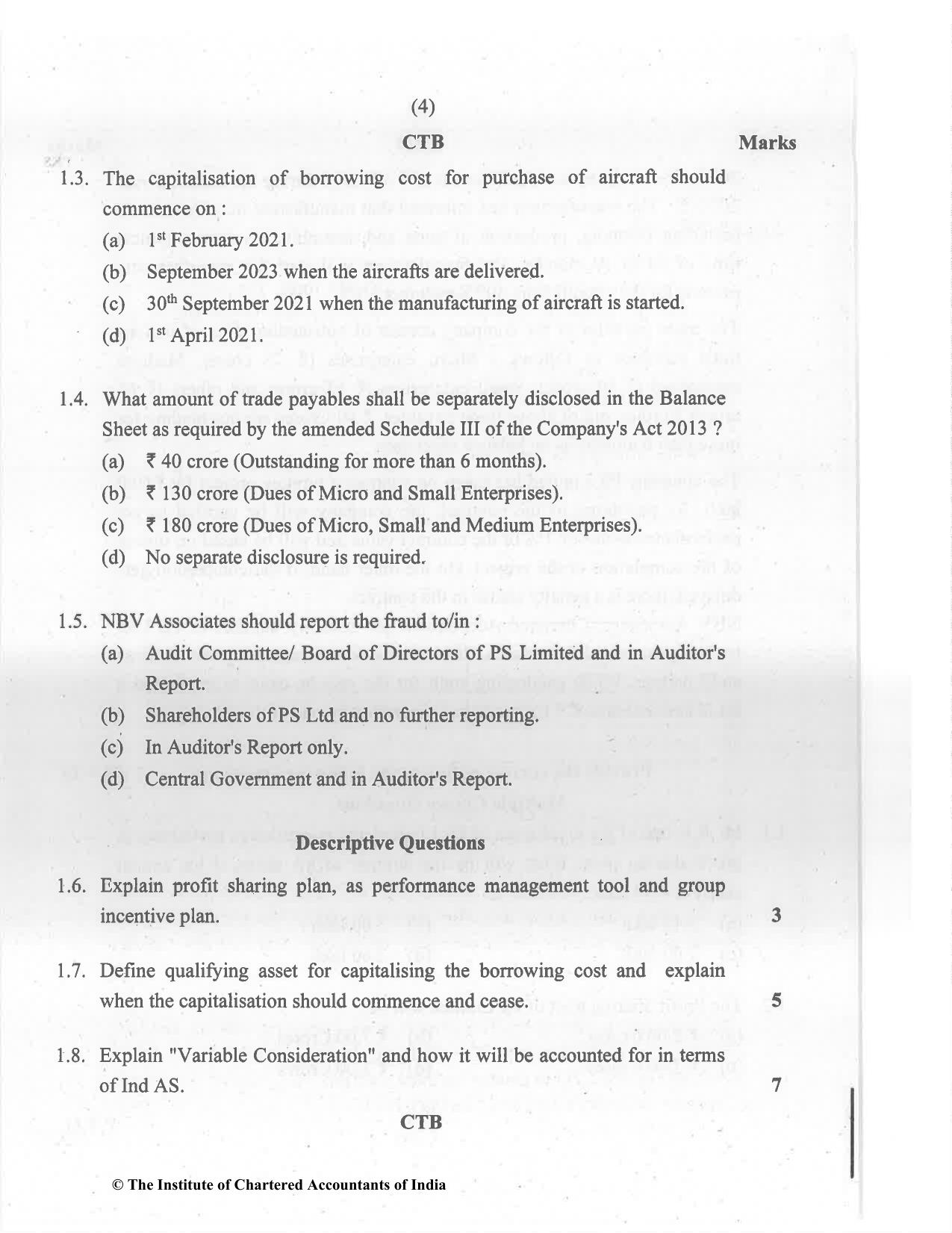 CA Final May 2022 Question Paper - Paper 6F – Multidisciplinary Case Study - Page 4