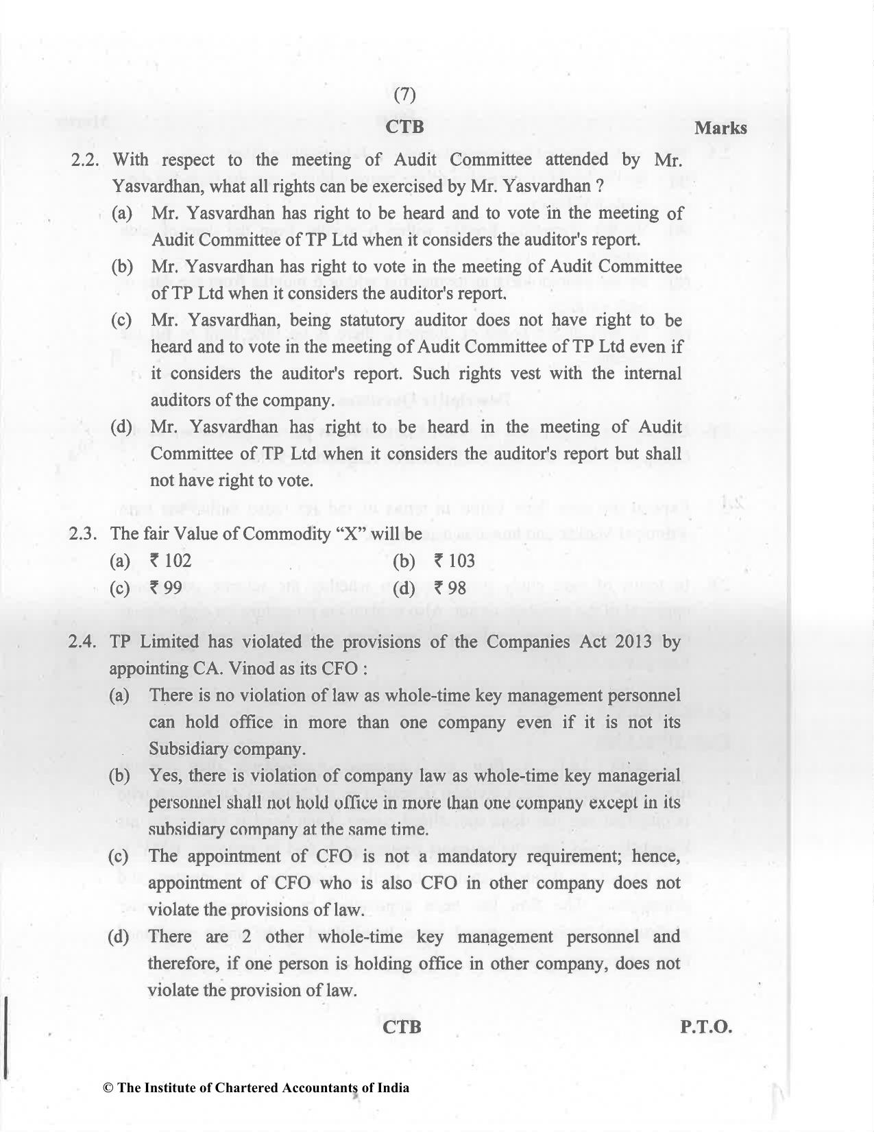 CA Final May 2022 Question Paper - Paper 6F – Multidisciplinary Case Study - Page 7
