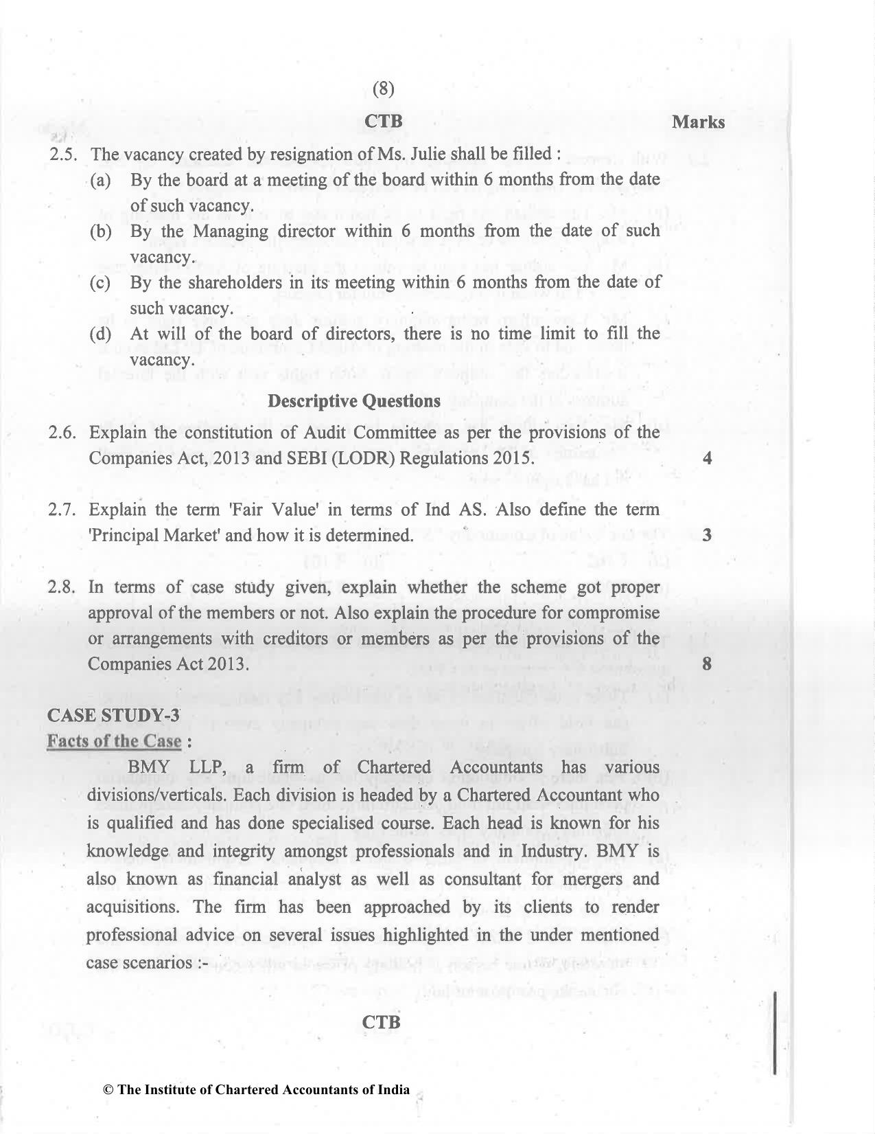 CA Final May 2022 Question Paper - Paper 6F – Multidisciplinary Case Study - Page 8