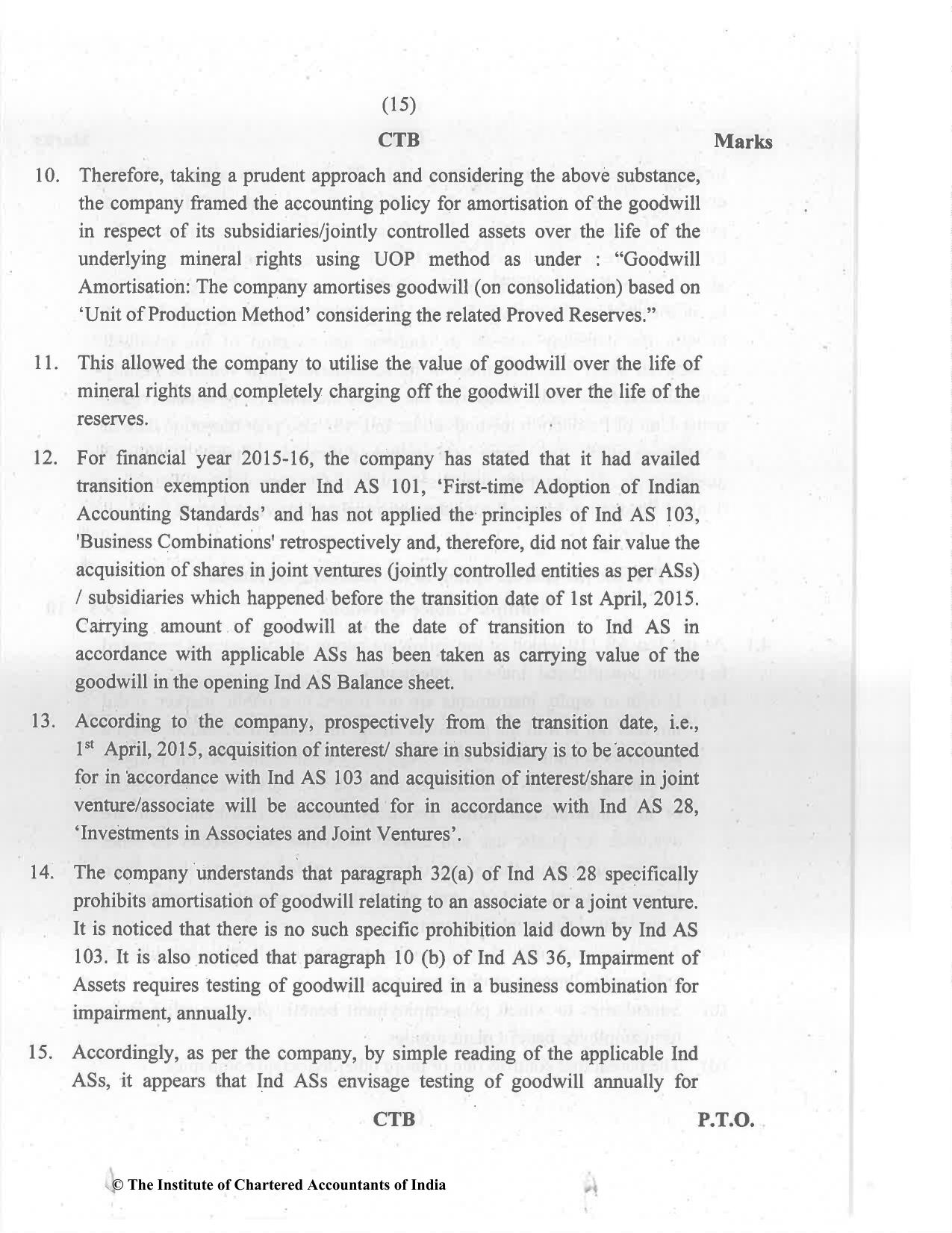 CA Final May 2022 Question Paper - Paper 6F – Multidisciplinary Case Study - Page 15