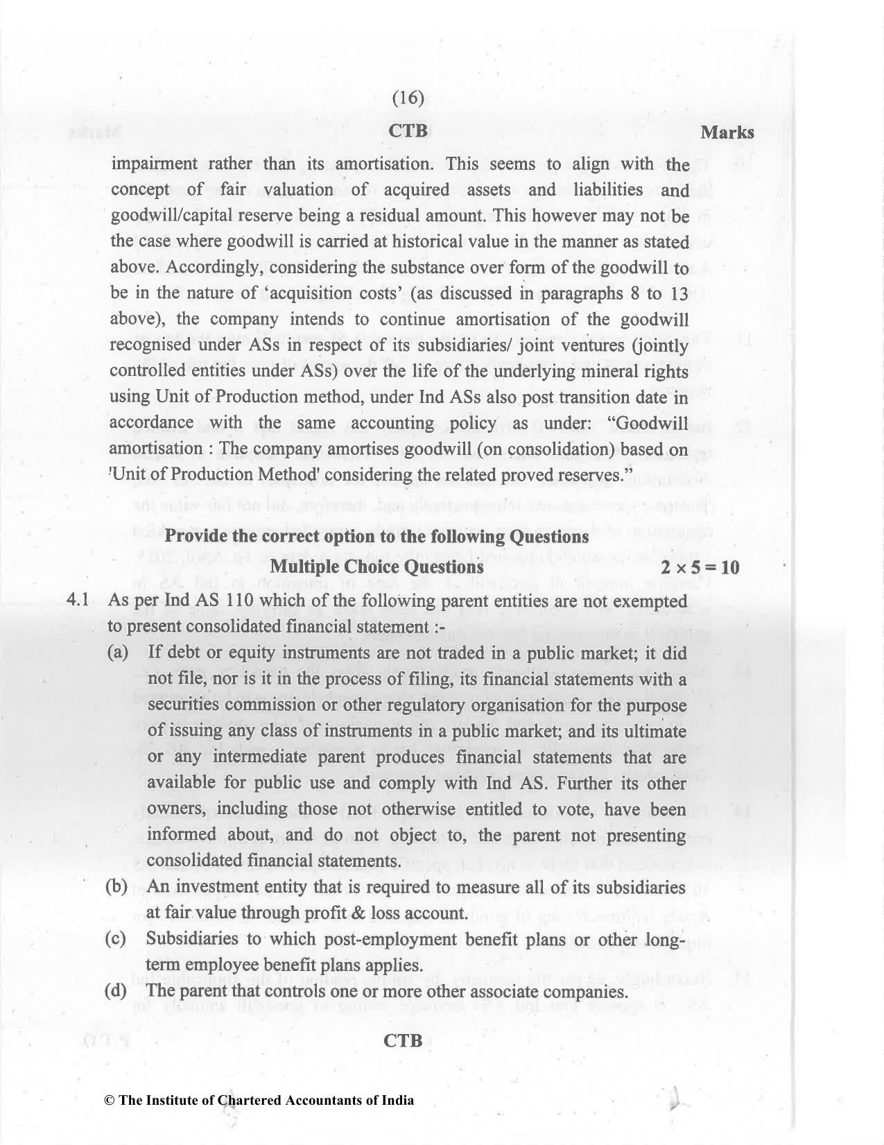 CA Final May 2022 Question Paper - Paper 6F – Multidisciplinary Case Study - Page 16