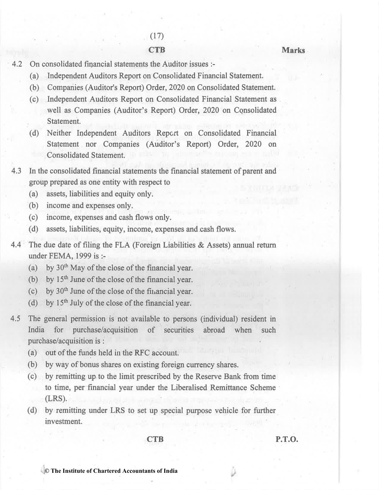 CA Final May 2022 Question Paper - Paper 6F – Multidisciplinary Case Study - Page 17