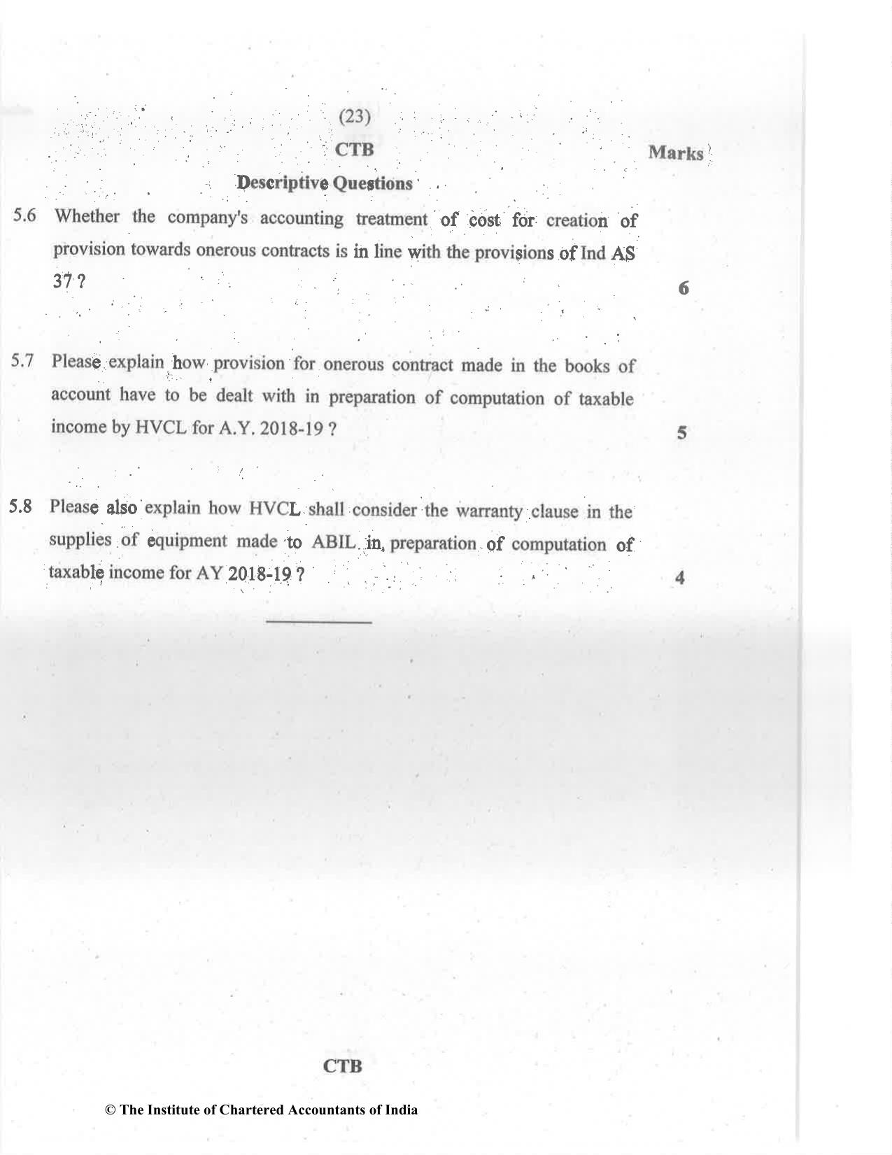 CA Final May 2022 Question Paper - Paper 6F – Multidisciplinary Case Study - Page 23