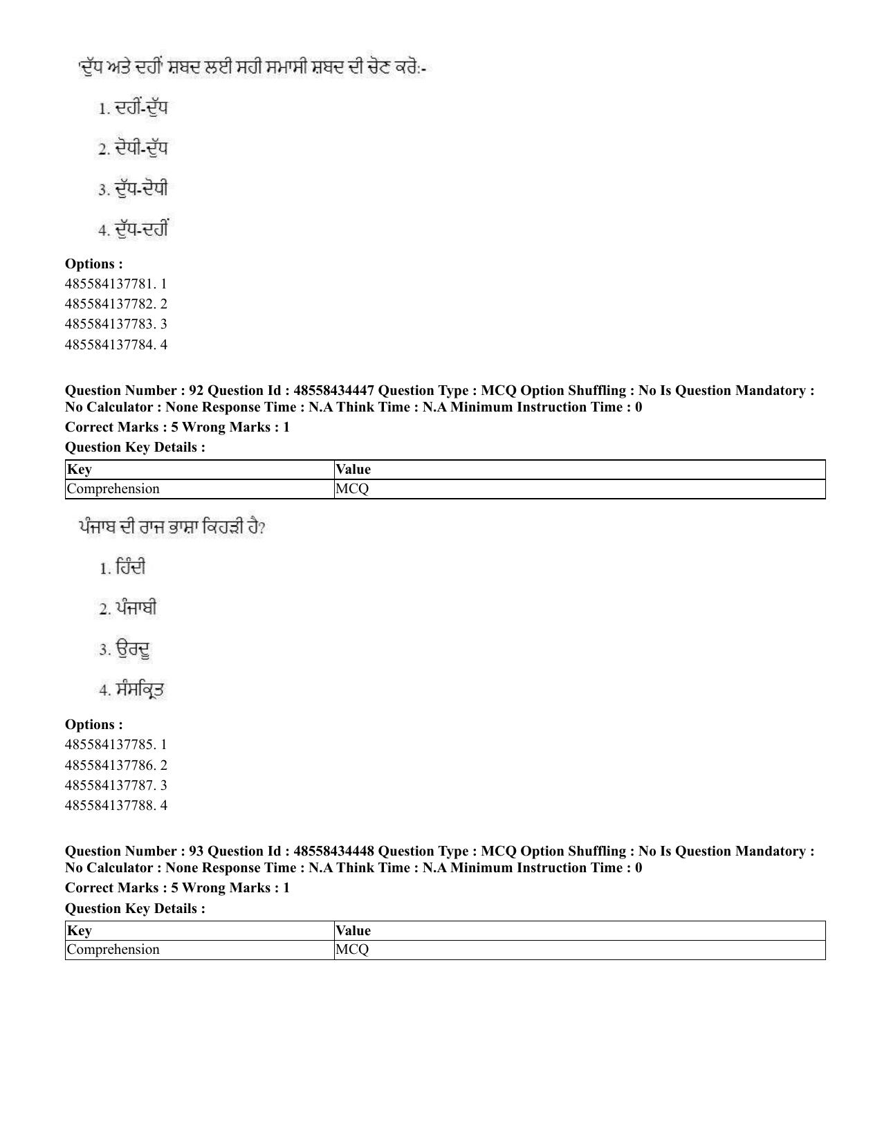 CUET 2023 English Punjabi Shift 3 Question Paper - 18 June 2023 - Page 64