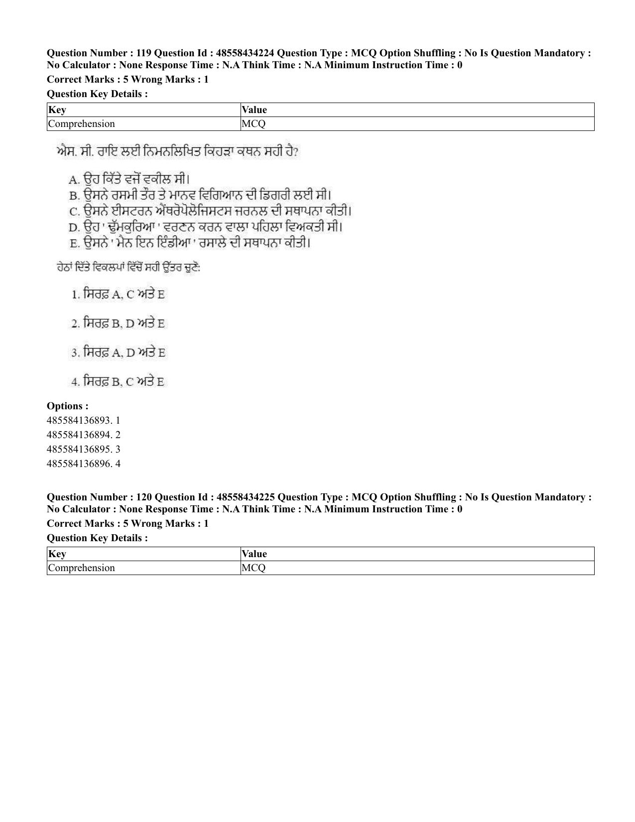 CUET 2023 English Punjabi Shift 3 Question Paper - 18 June 2023 - Page 90