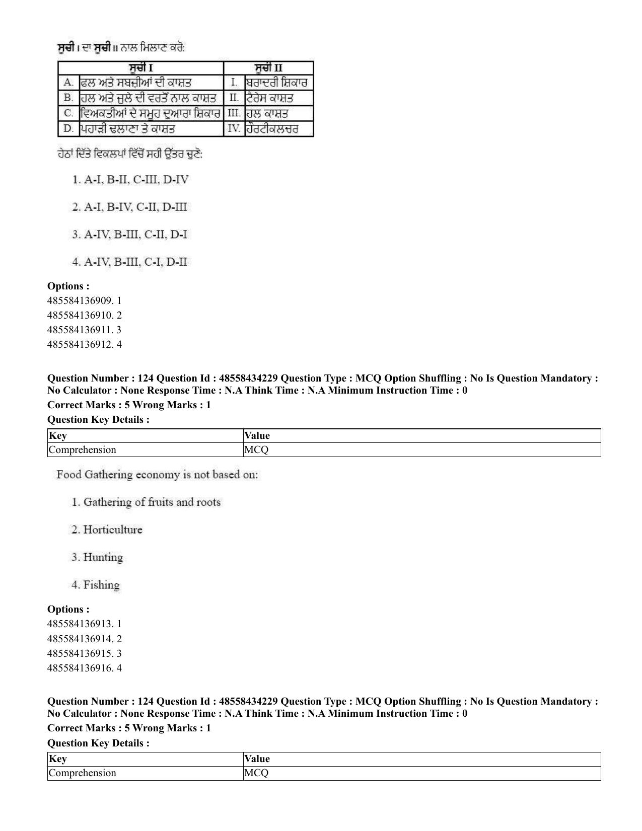 CUET 2023 English Punjabi Shift 3 Question Paper - 18 June 2023 - Page 95