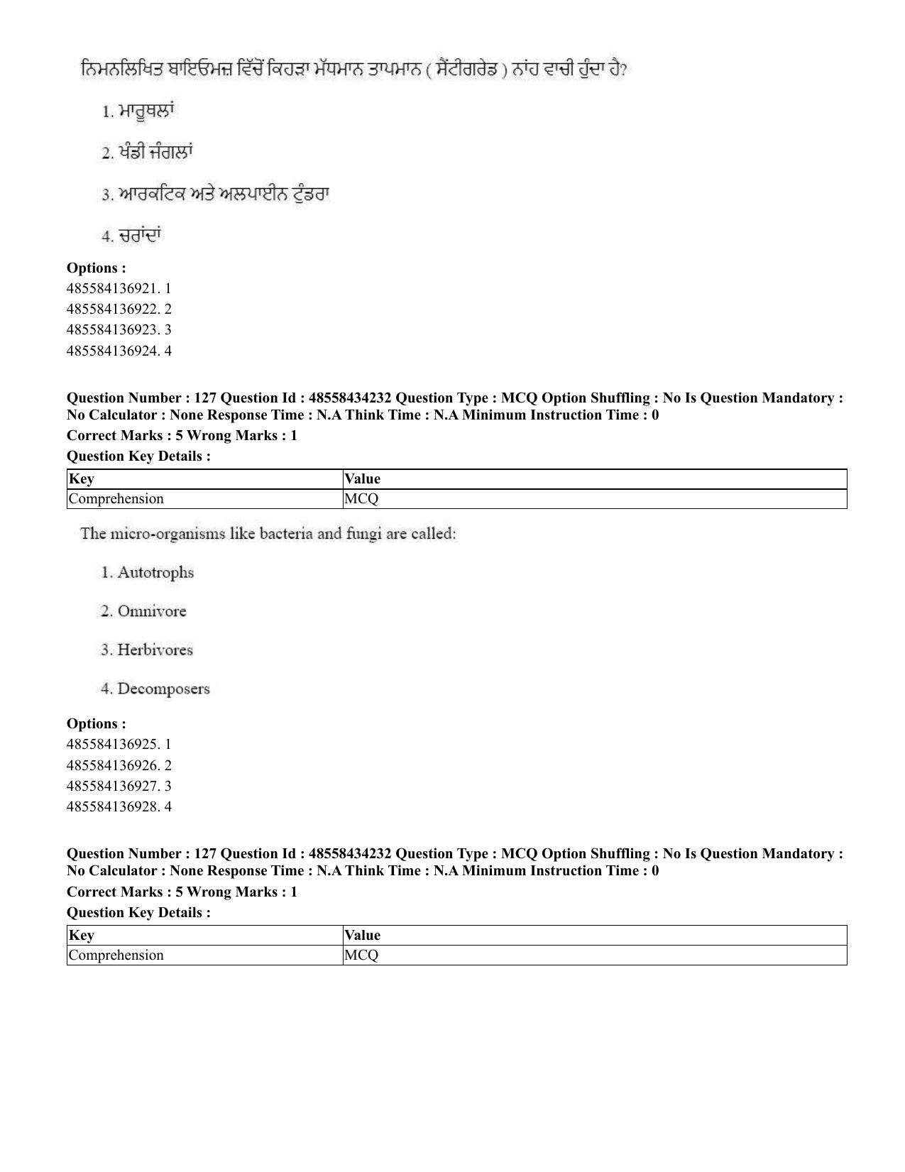 CUET 2023 English Punjabi Shift 3 Question Paper - 18 June 2023 - Page 98