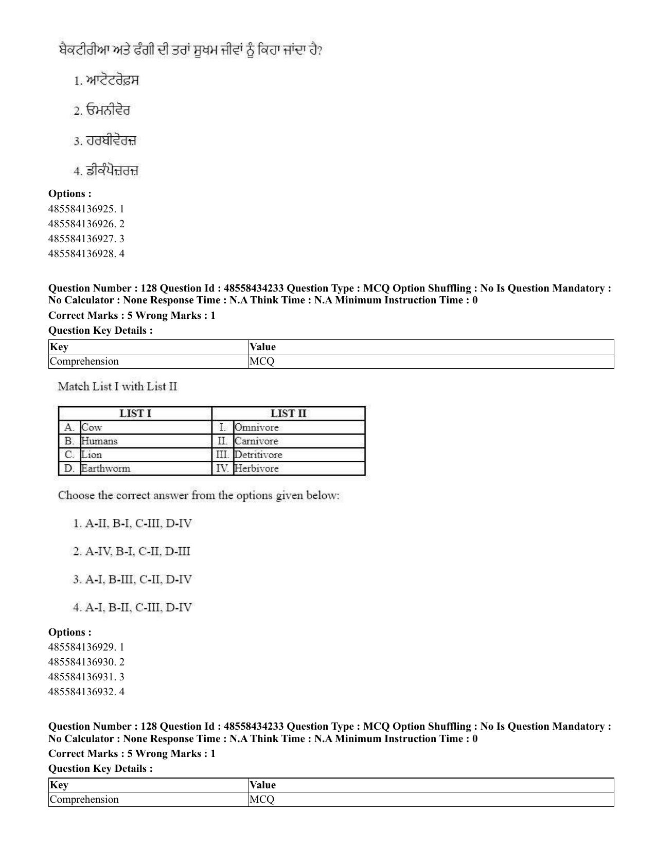 CUET 2023 English Punjabi Shift 3 Question Paper - 18 June 2023 - Page 99