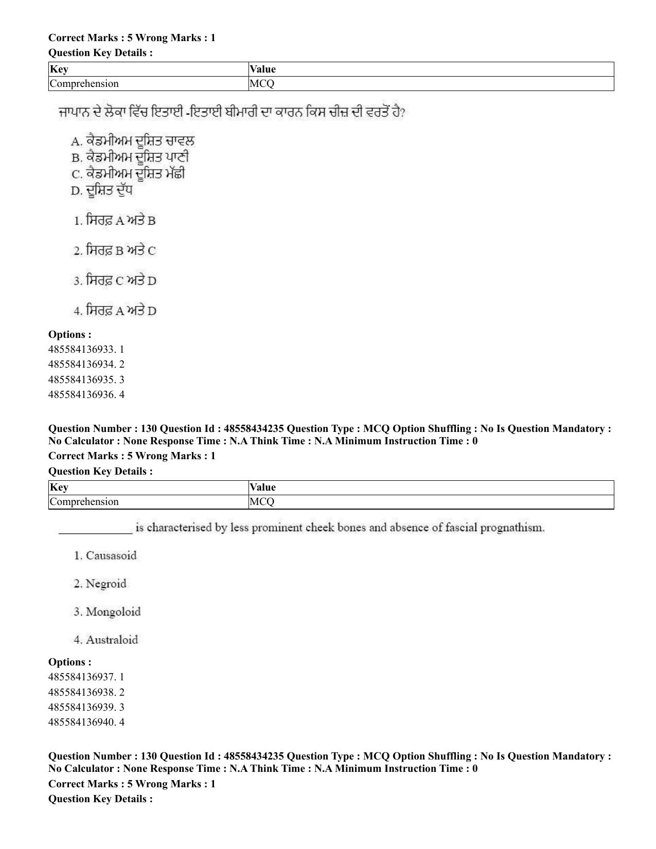 CUET 2023 English Punjabi Shift 3 Question Paper - 18 June 2023 - Page 101