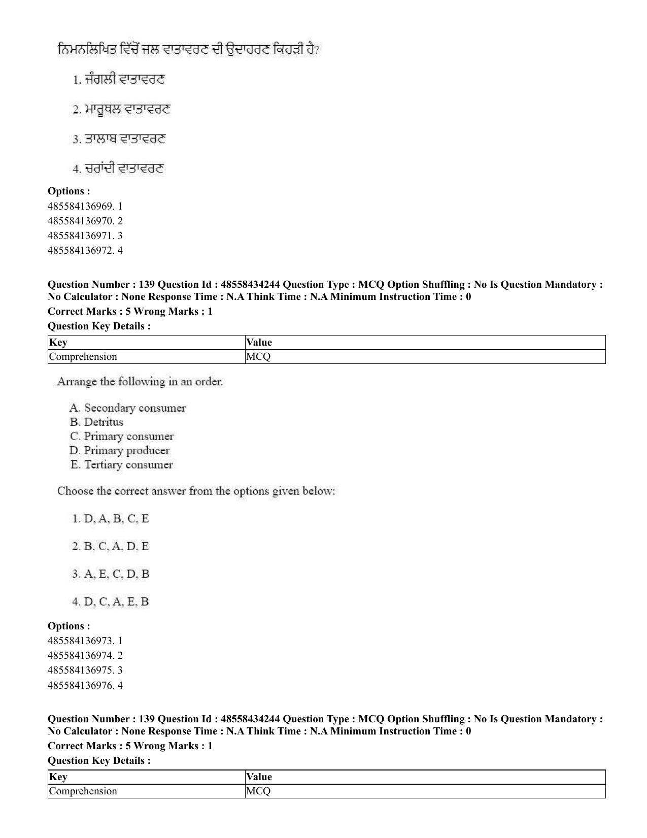 CUET 2023 English Punjabi Shift 3 Question Paper - 18 June 2023 - Page 110