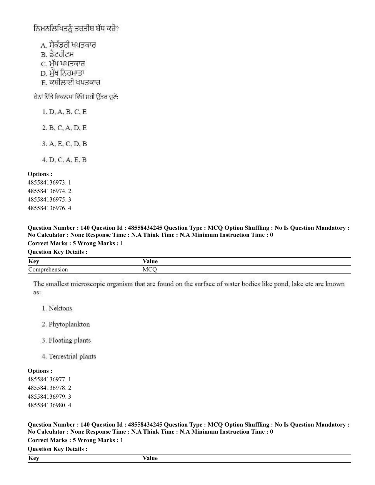 CUET 2023 English Punjabi Shift 3 Question Paper - 18 June 2023 - Page 111