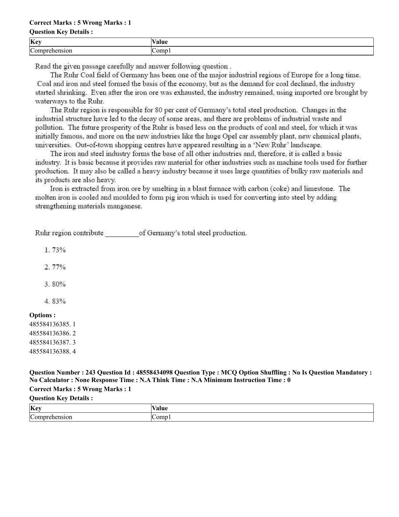 CUET 2023 English Punjabi Shift 3 Question Paper - 18 June 2023 - Page 221