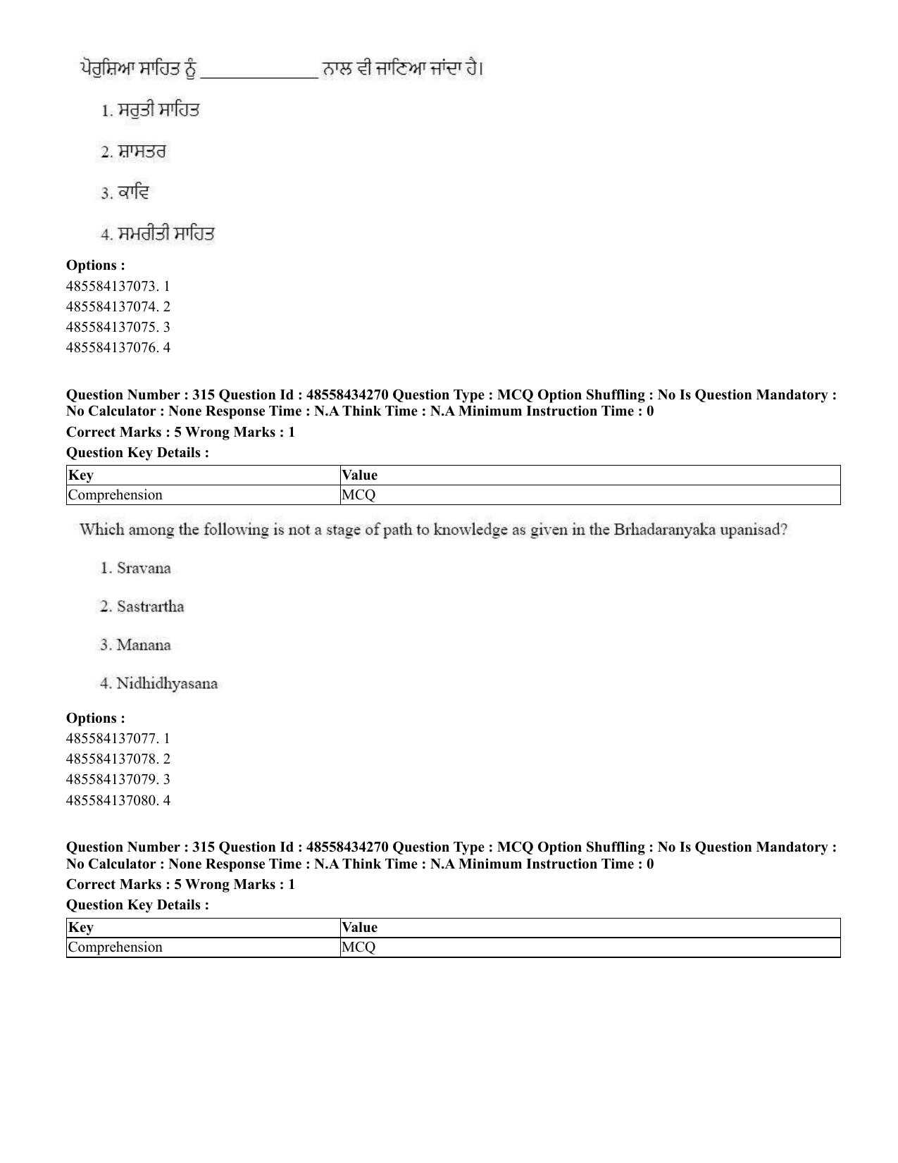 CUET 2023 English Punjabi Shift 3 Question Paper - 18 June 2023 - Page 271