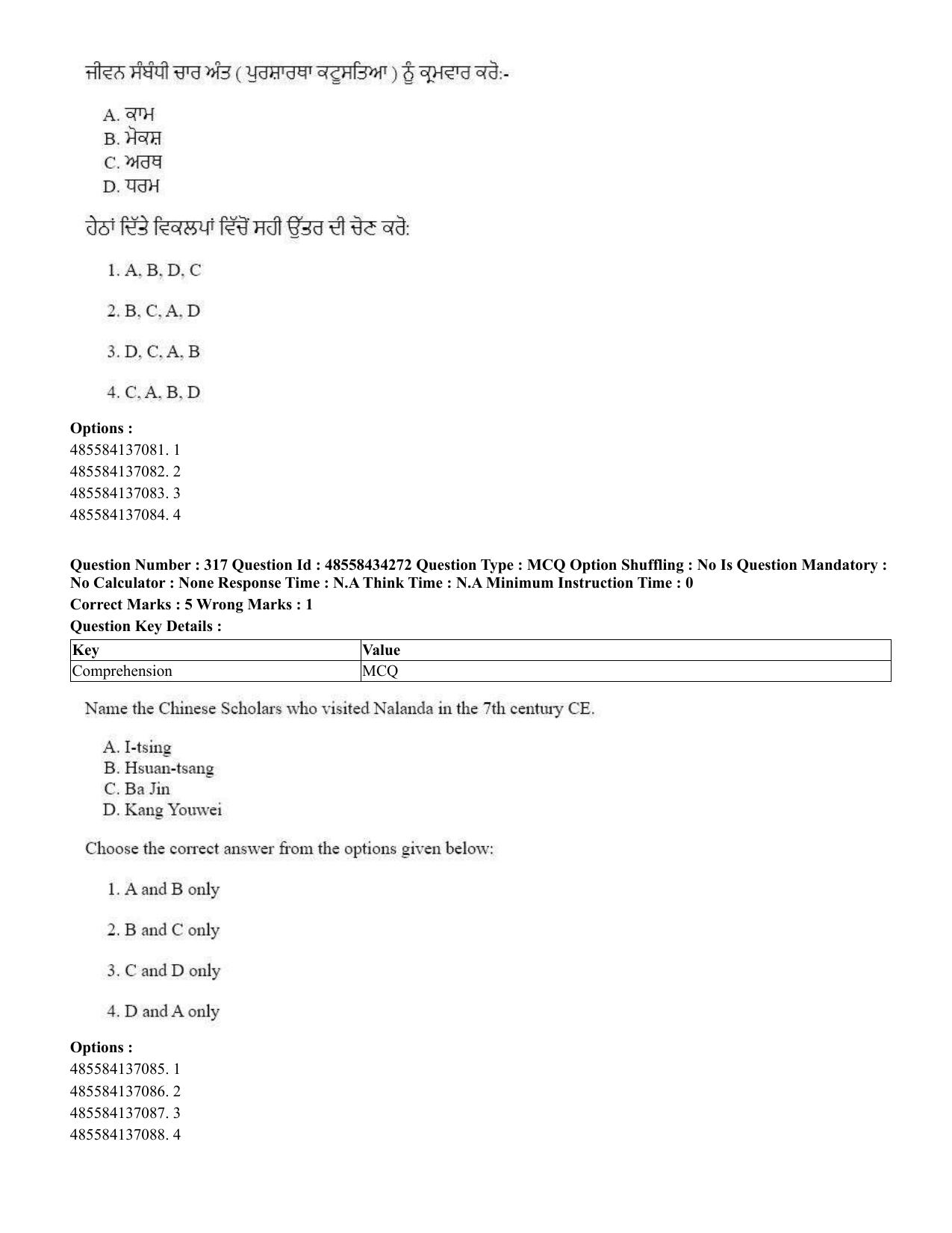 CUET 2023 English Punjabi Shift 3 Question Paper - 18 June 2023 - Page 273