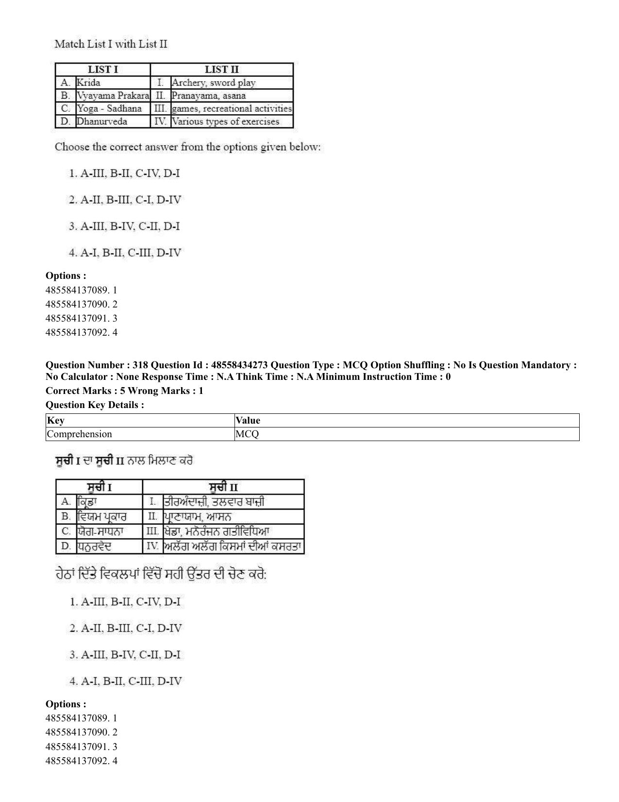 CUET 2023 English Punjabi Shift 3 Question Paper - 18 June 2023 - Page 275