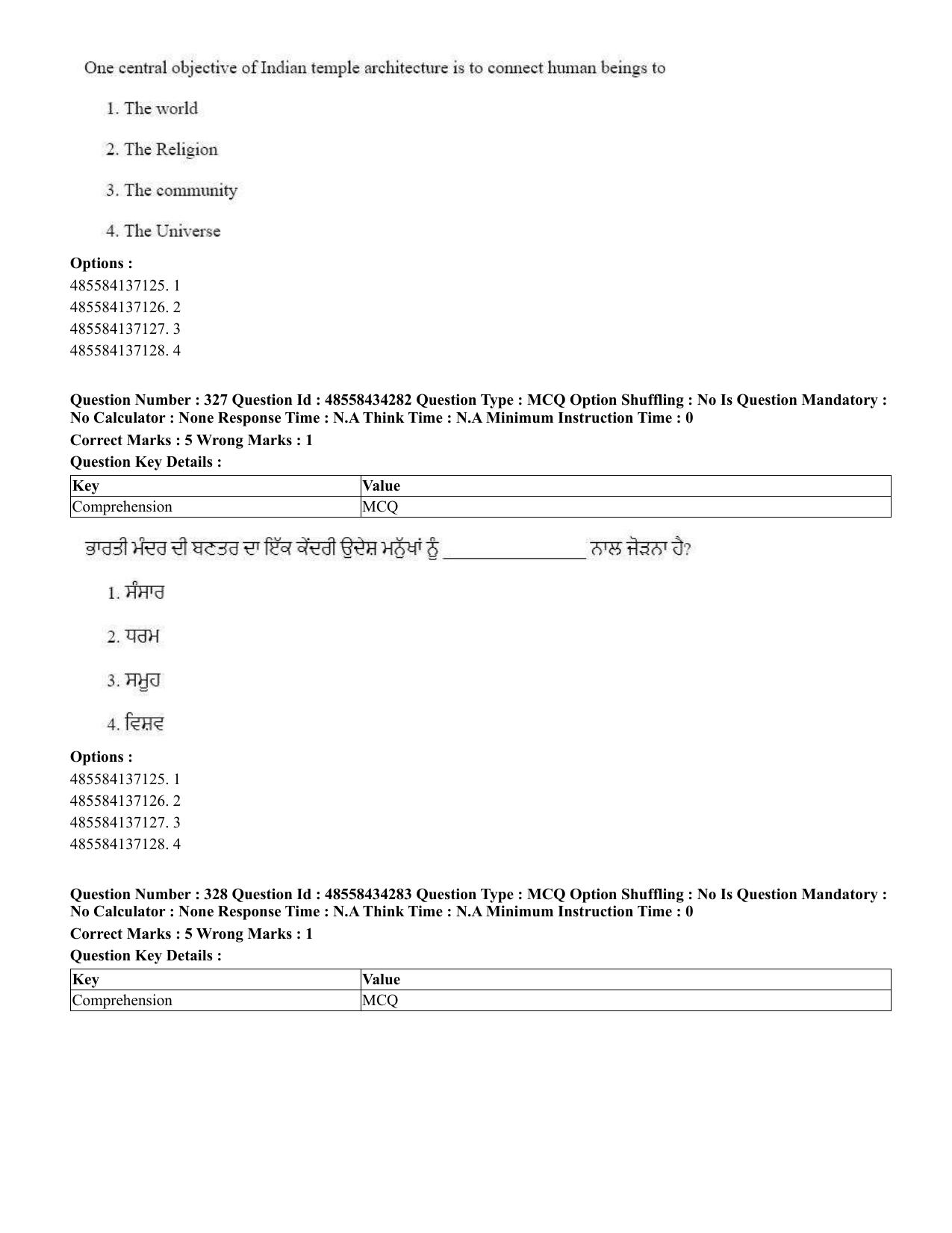 CUET 2023 English Punjabi Shift 3 Question Paper - 18 June 2023 - Page 284