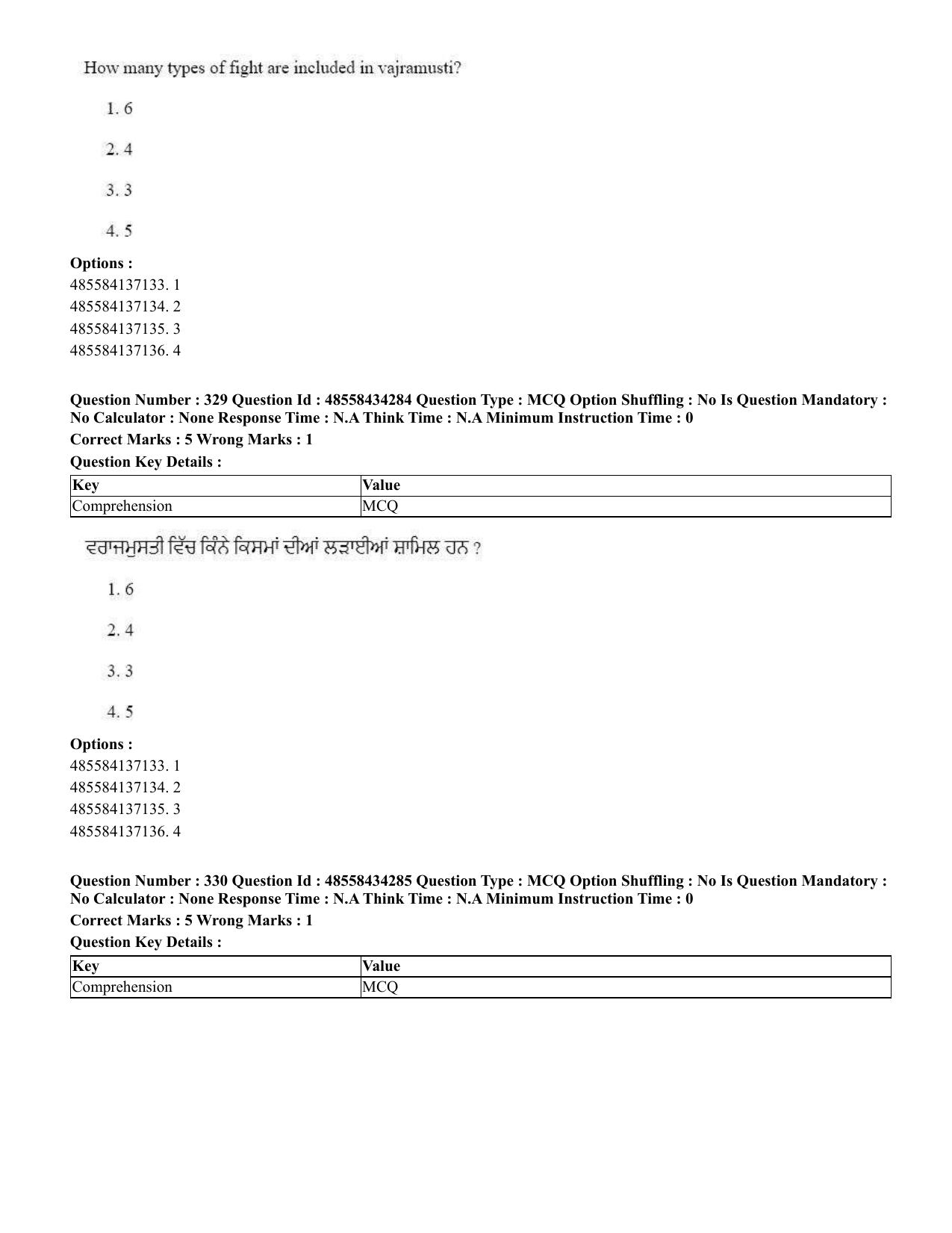 CUET 2023 English Punjabi Shift 3 Question Paper - 18 June 2023 - Page 286