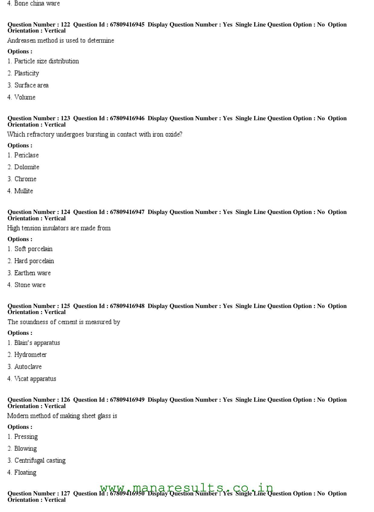 AP ECET 2018 - Ceramic Engineering Old Previous Question Papers - Page 42