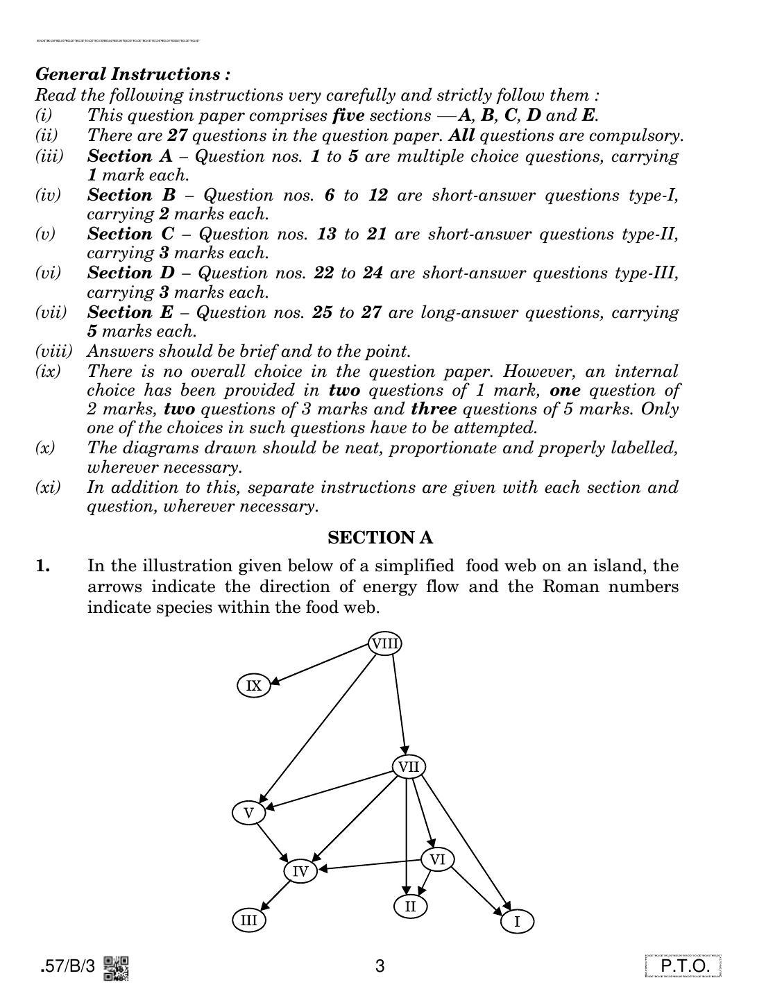 CBSE Class 12 57-C-3 - Biology 2020 Compartment Question Paper - Page 3