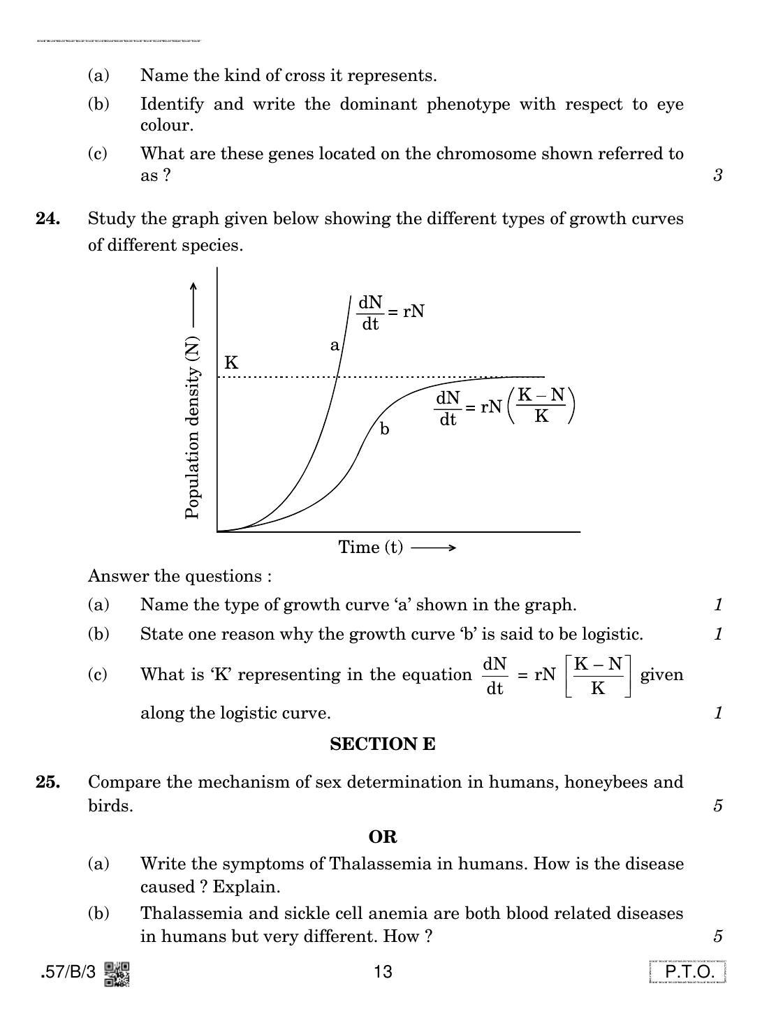 CBSE Class 12 57-C-3 - Biology 2020 Compartment Question Paper - Page 13