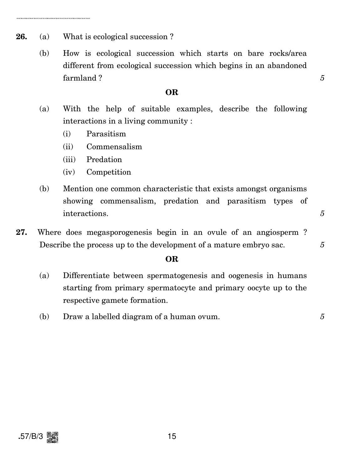 CBSE Class 12 57-C-3 - Biology 2020 Compartment Question Paper - Page 15