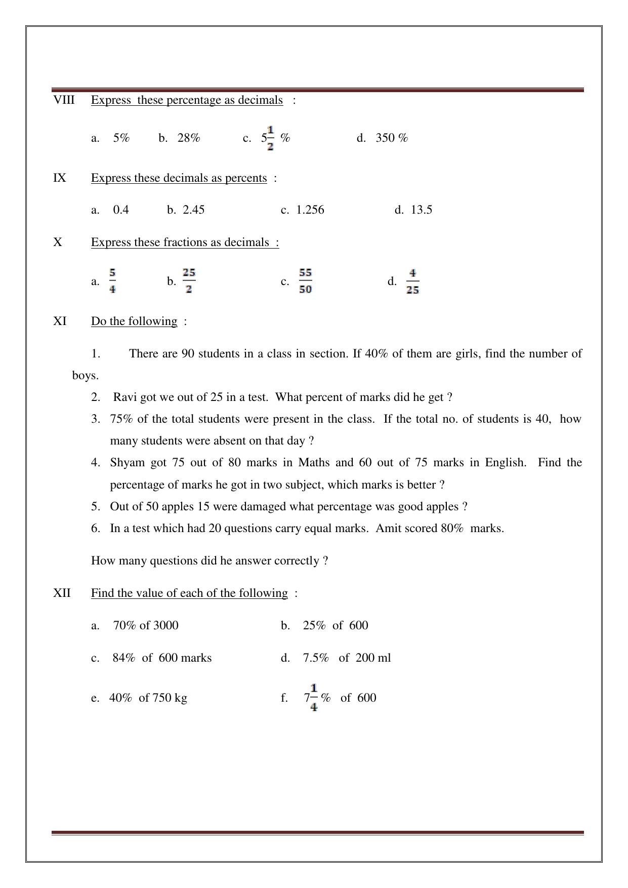 Worksheet for Class 5 Maths Assignment 33 - Page 13