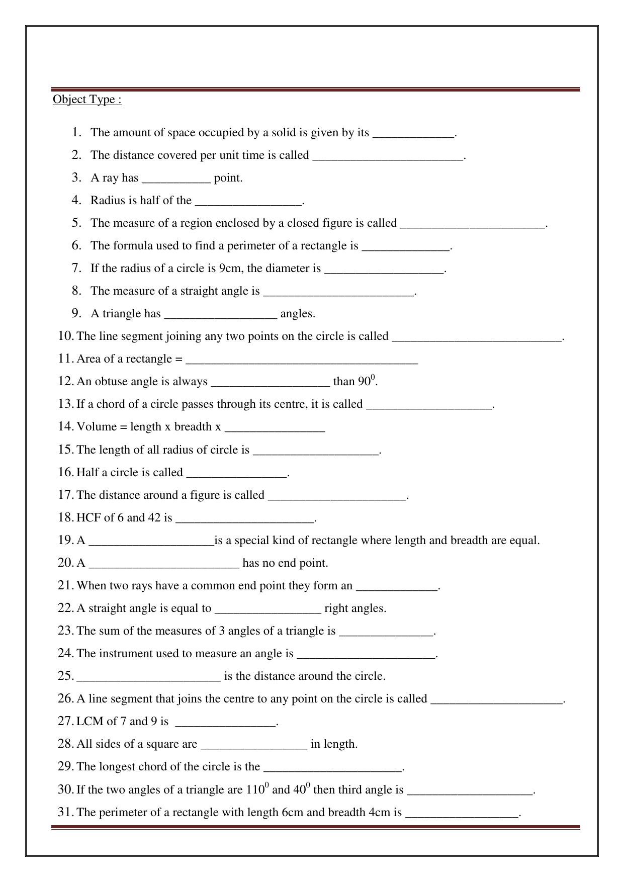 Worksheet for Class 5 Maths Assignment 33 - Page 14
