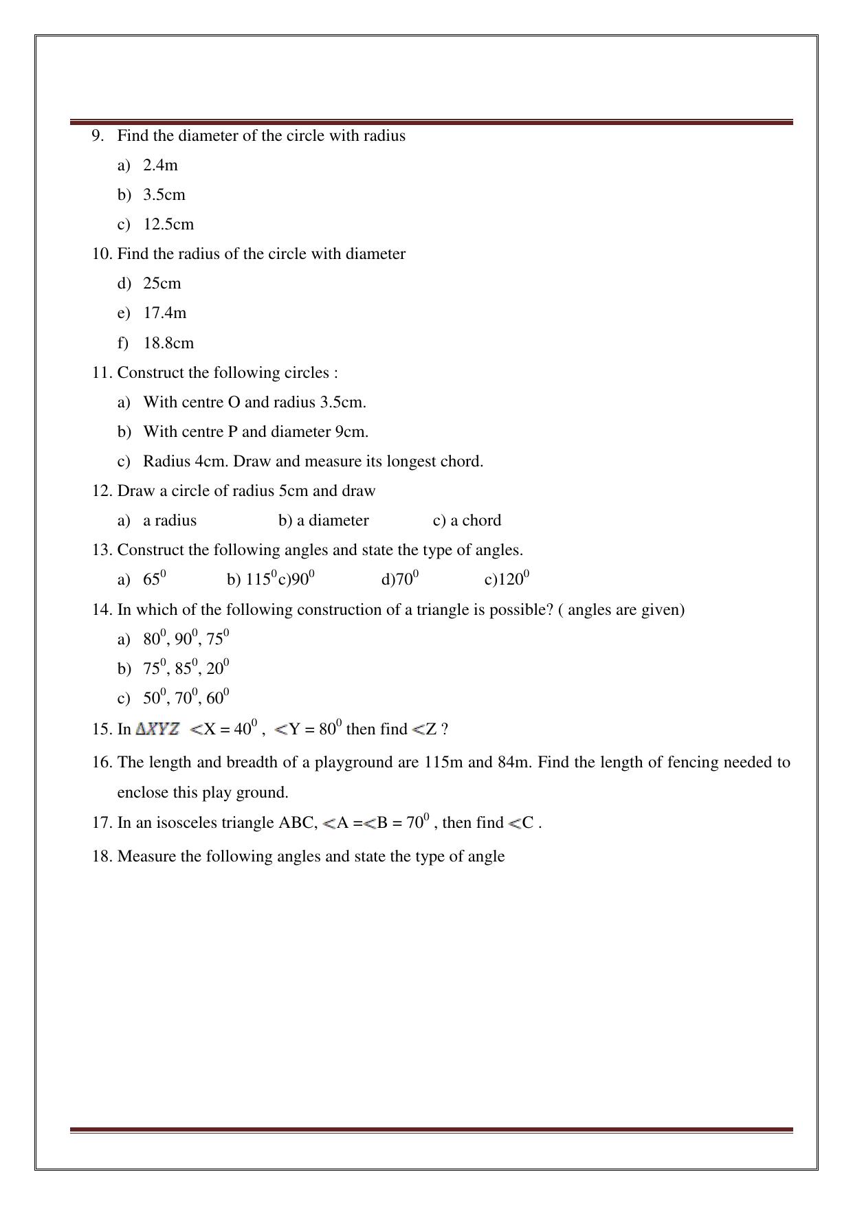Worksheet for Class 5 Maths Assignment 33 - Page 19
