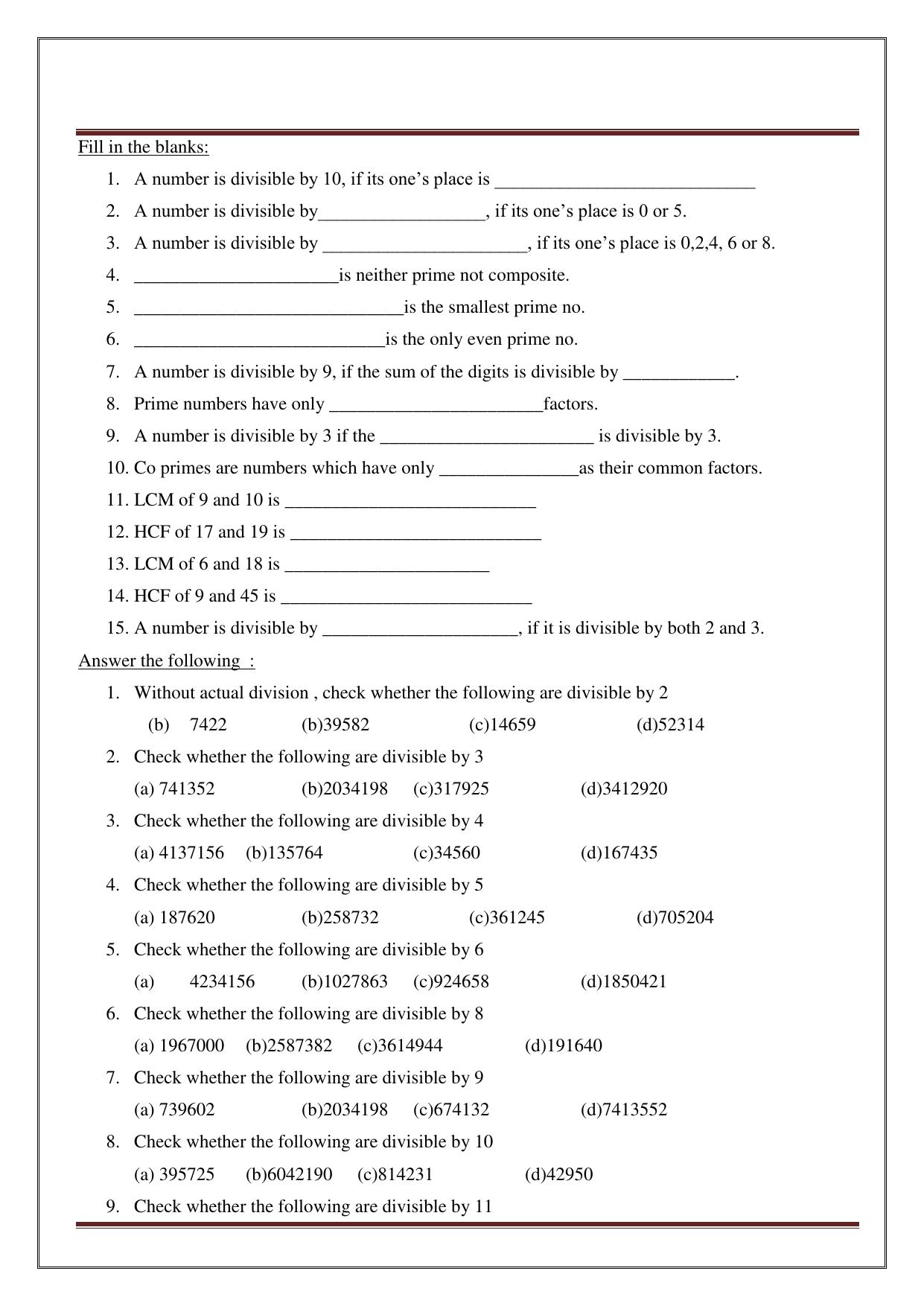 Worksheet for Class 5 Maths Assignment 33 - Page 22