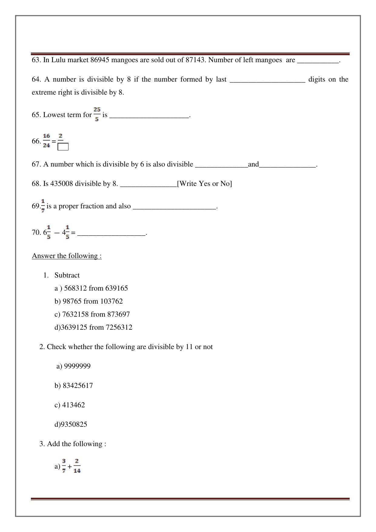 Worksheet for Class 5 Maths Assignment 33 - Page 27