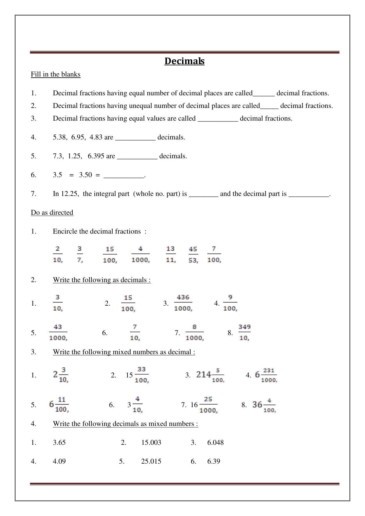 Worksheet for Class 5 Maths Assignment 33 - Page 32
