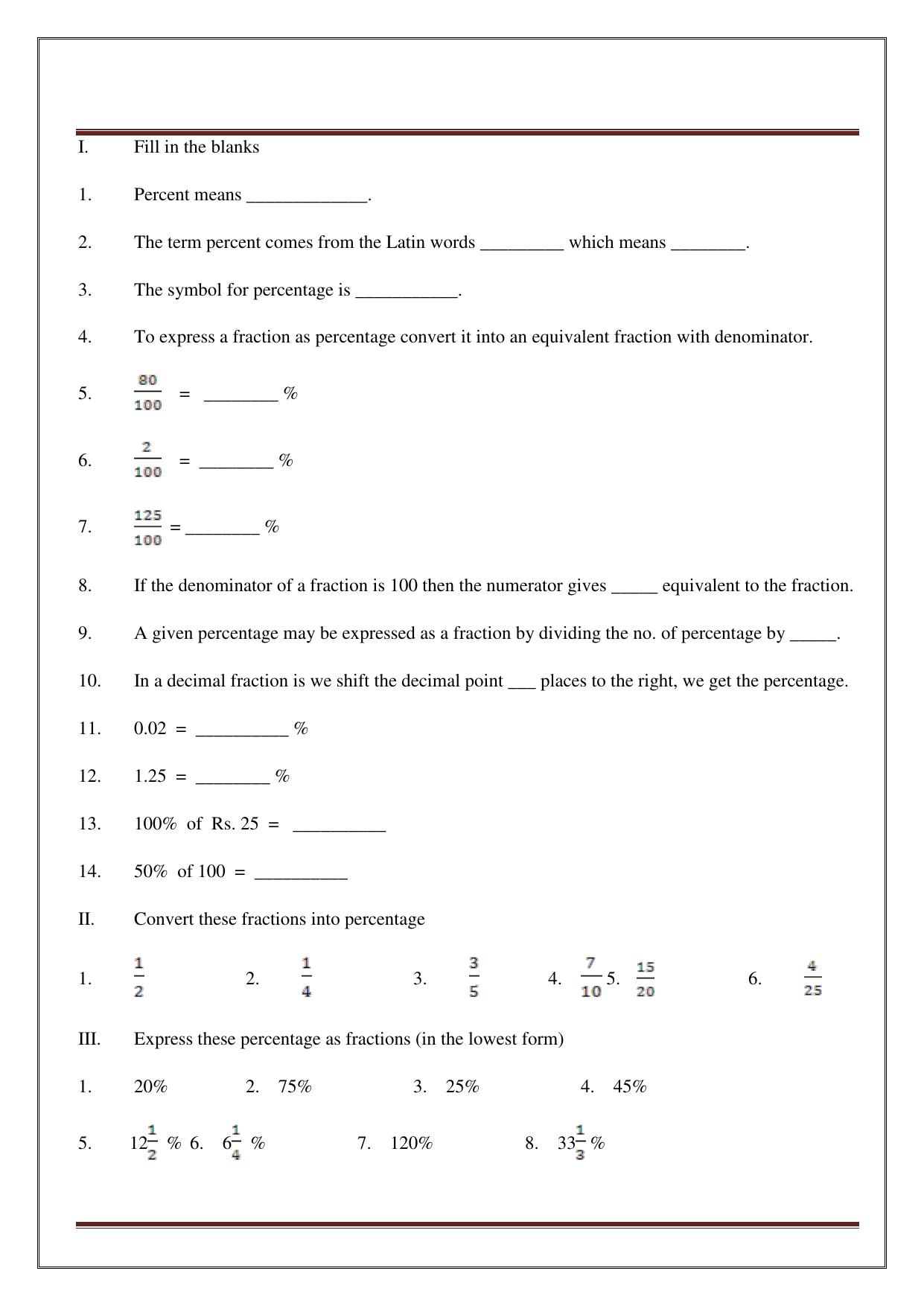 Worksheet for Class 5 Maths Assignment 33 - Page 38