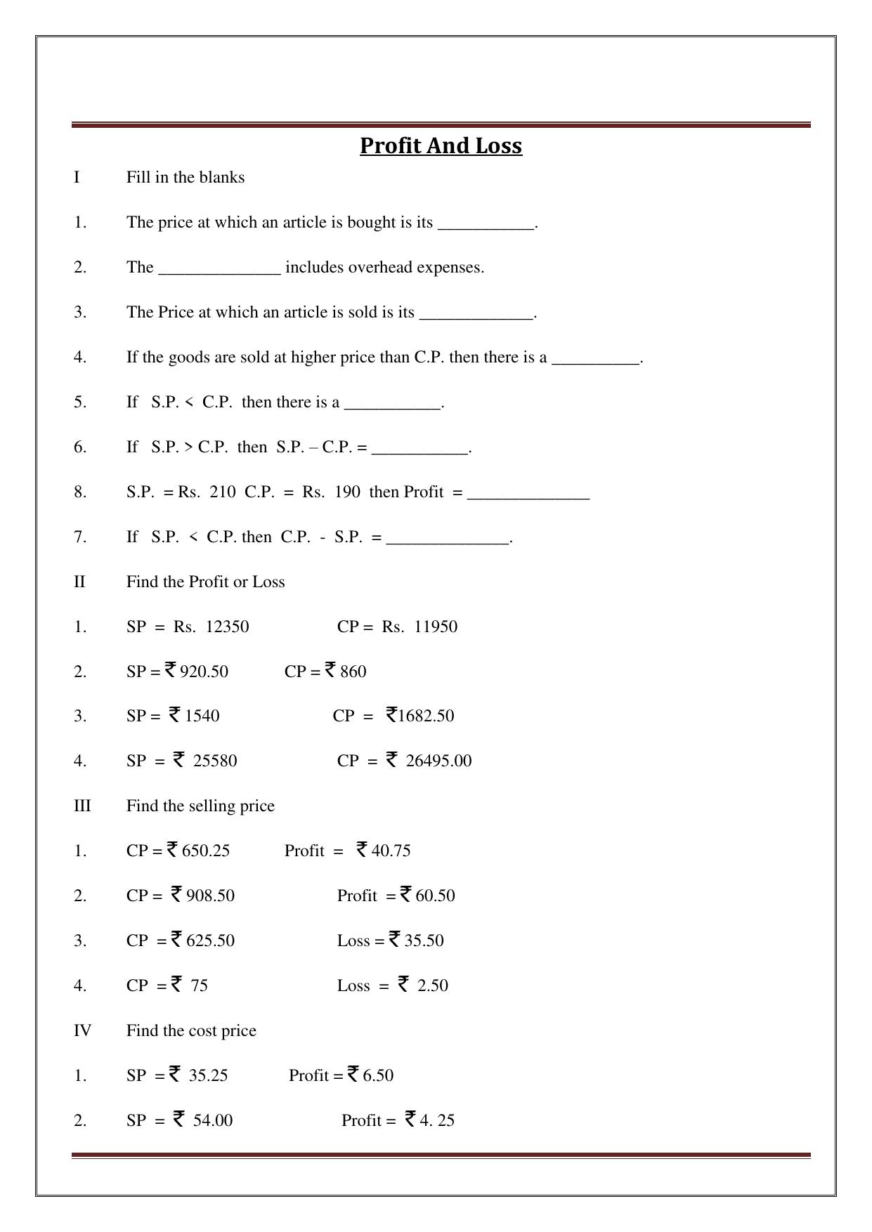 Worksheet for Class 5 Maths Assignment 33 - Page 41