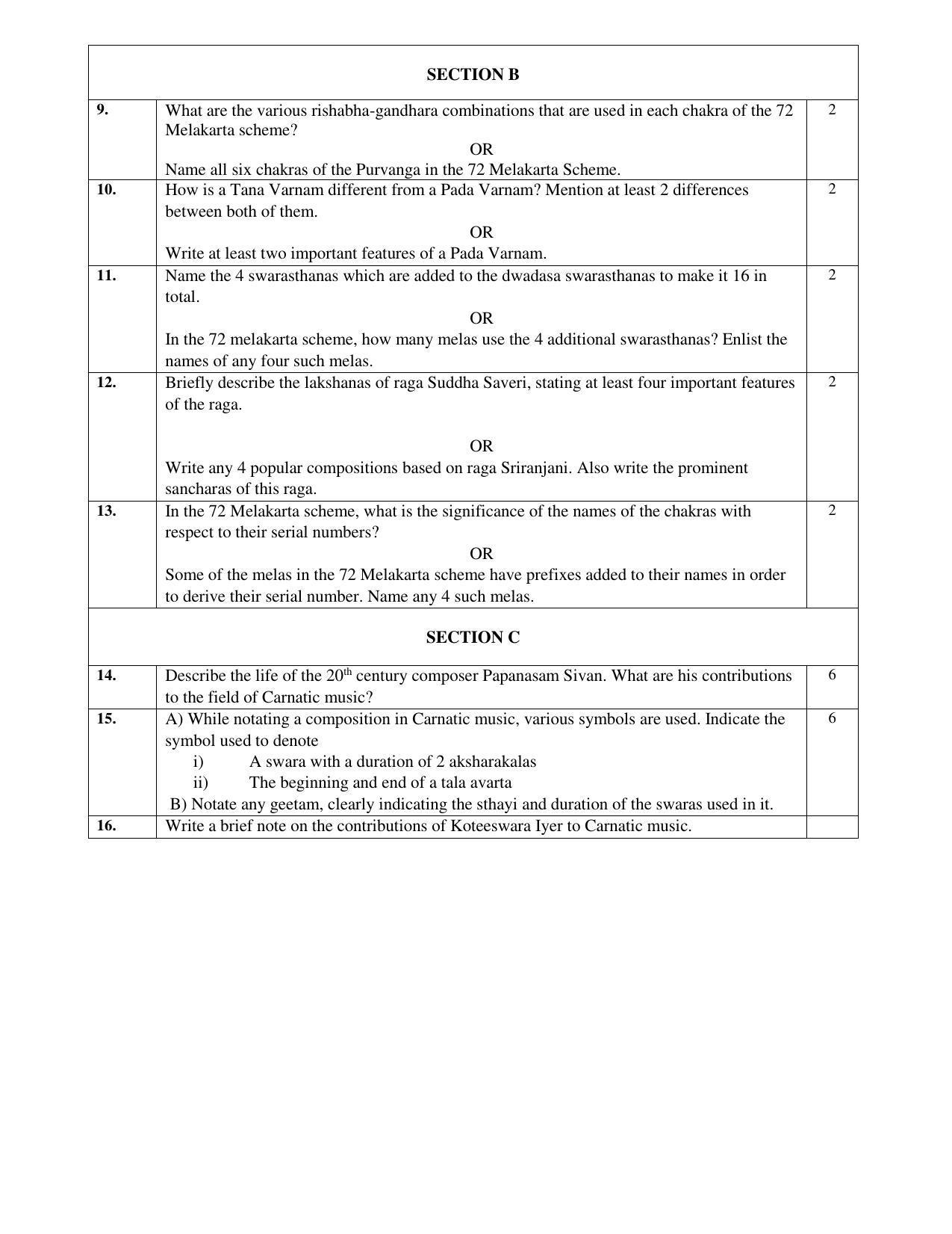 CBSE Class 10 Carnatic Music-Vocal Sample Papers 2023 - Page 3