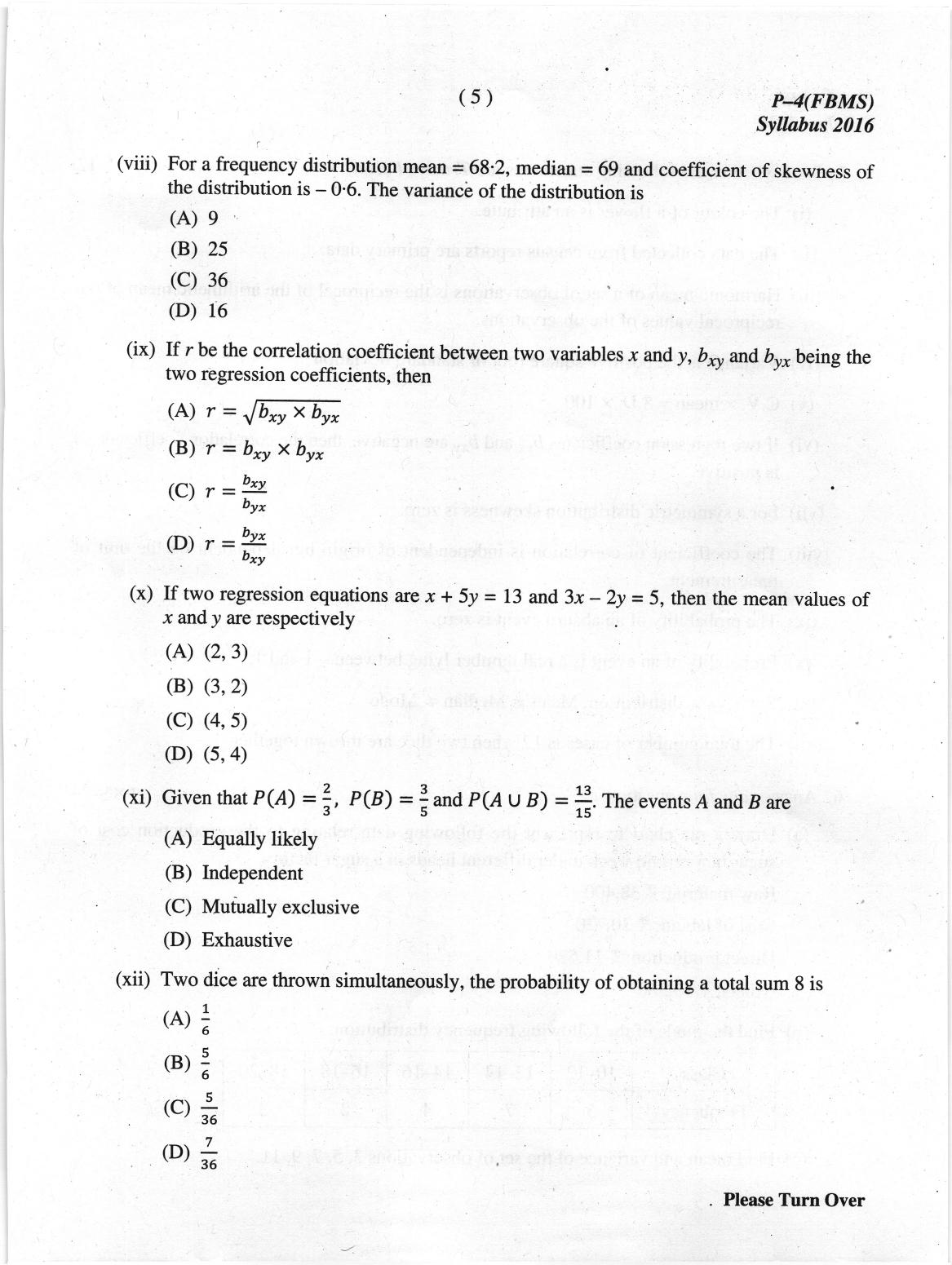 ICMAI June 2019 Fundamentals of Business Mathematics and Statistics Question Paper - Page 5