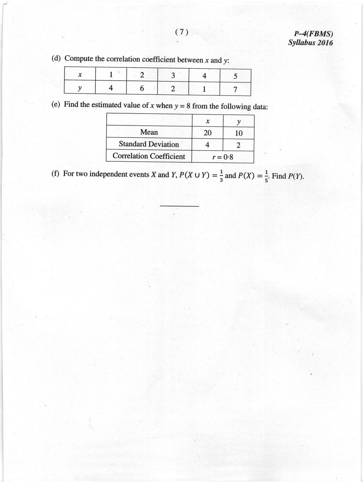 ICMAI June 2019 Fundamentals of Business Mathematics and Statistics Question Paper - Page 7